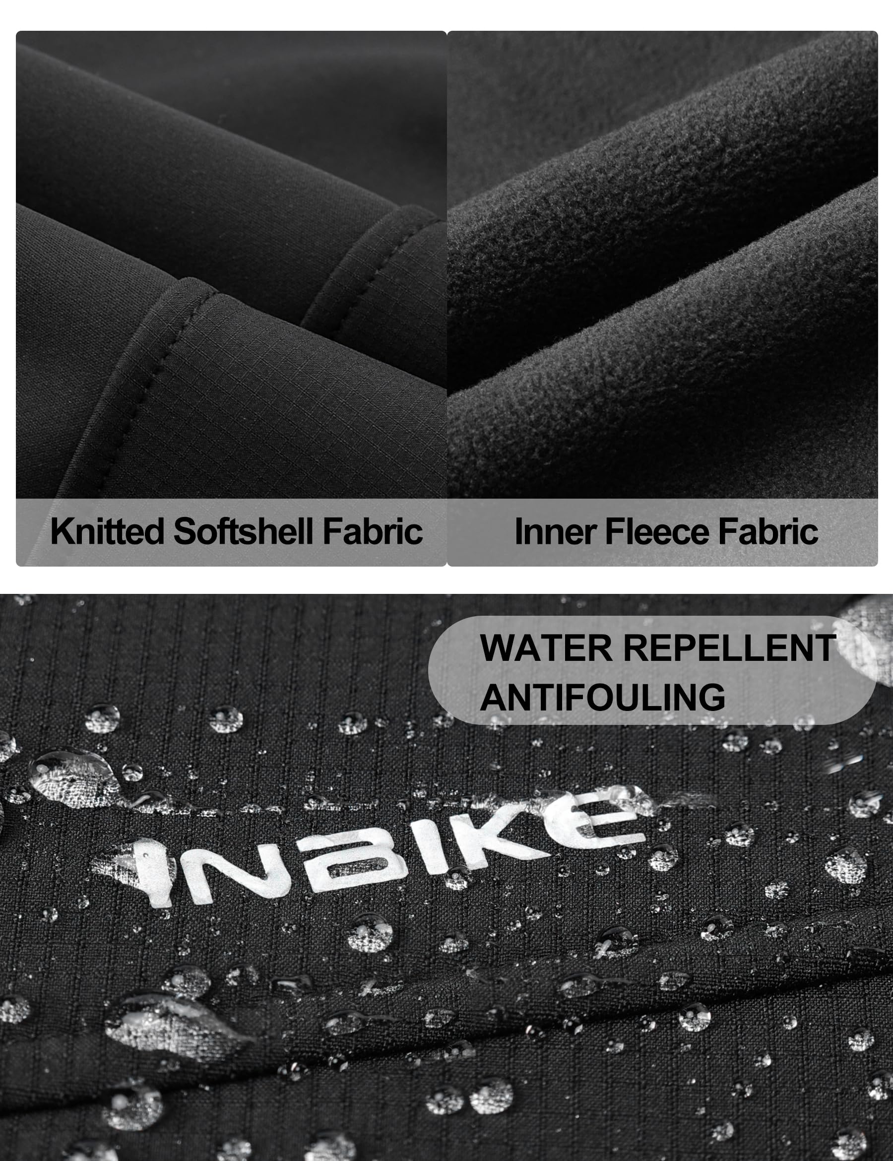 INBIKE Giacca Softshell da Uomo con Cappuccio Giubbotto Trekking Impermeabile Invernale Antivento per Montagna,Corsa,Ciclismo e Altre attività Outdoor