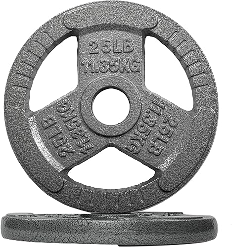 Miniatura 14 de Fitvids 2 Inch Olympic Barbell Weight Plates, 2.5 LB to 45 LB Plates for Home Gym Strength Training, Triple-handle Design