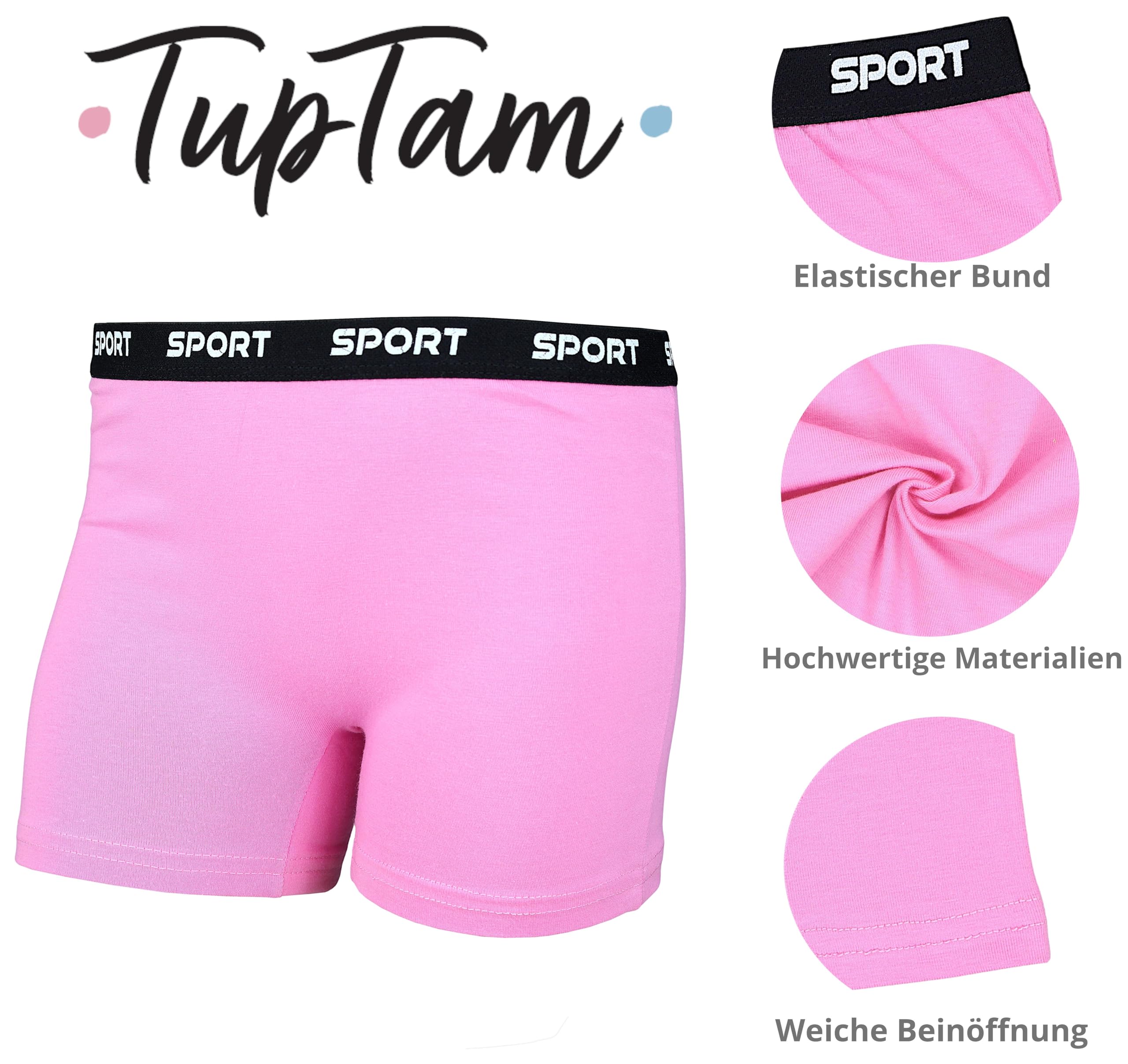 TupTam Mädchen Boxershorts aus Baumwolle – 10er Pack – Bequeme Unterwäsche für Schule, Sport und Alltag