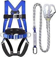 Vista 1 de Kit de protección contra caídas de arnés de seguridad con cordón de absorción de golpes, arneses de trabajo para techos, arnés de seguridad