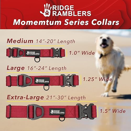 Miniatura 6 de Ridge Ramblers Collares de perro resistentes para perros grandes. Este collar de perro ancho, acolchado y táctico tiene la fuerza y durabilidad para