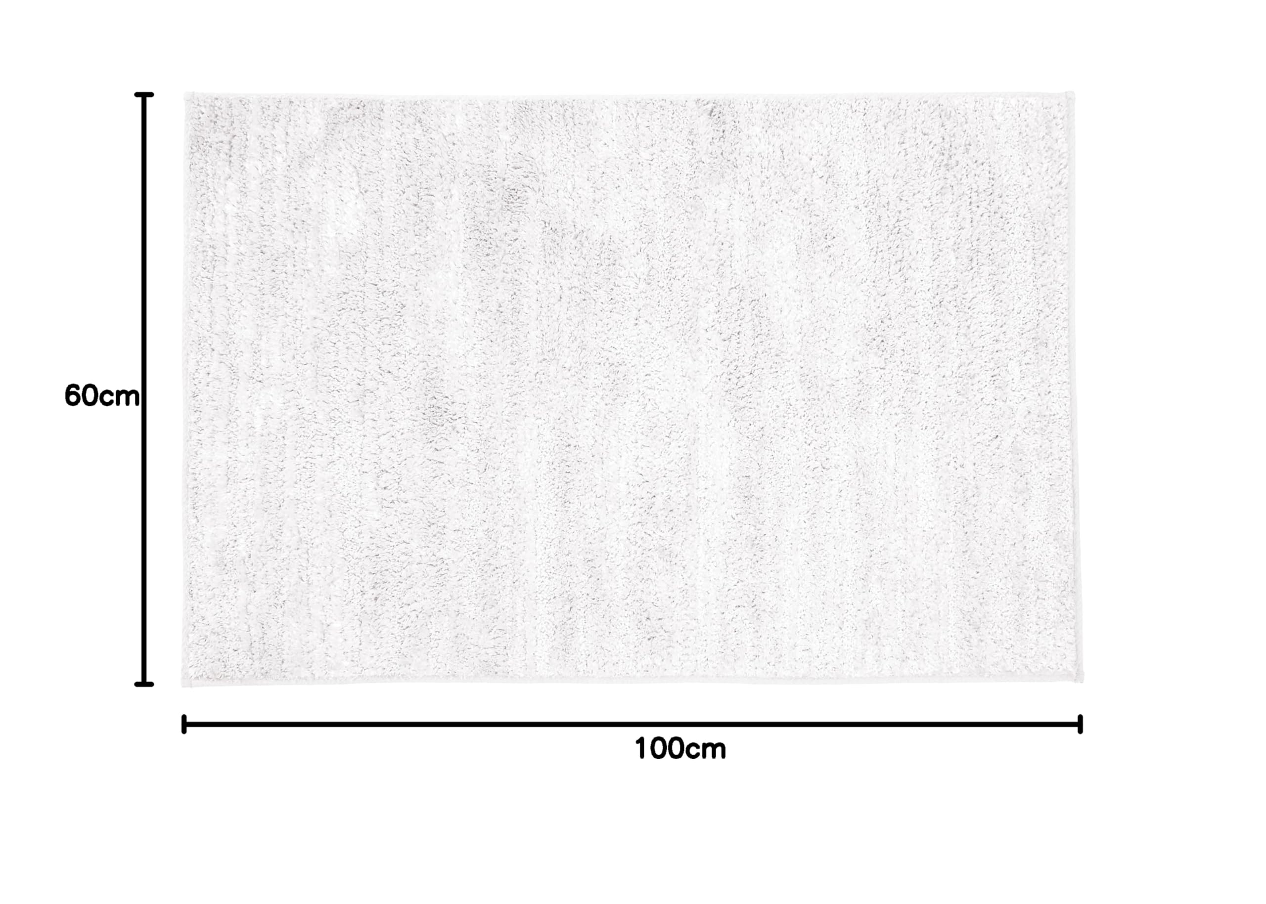 Kleine Wolke Badteppich Glow Weiß 60 x100 cm | OEKO-TEX zertifiziert, rutschhemmende Unterseite, für Fußbodenheizung, maschinenwaschbar, 100% Polyester