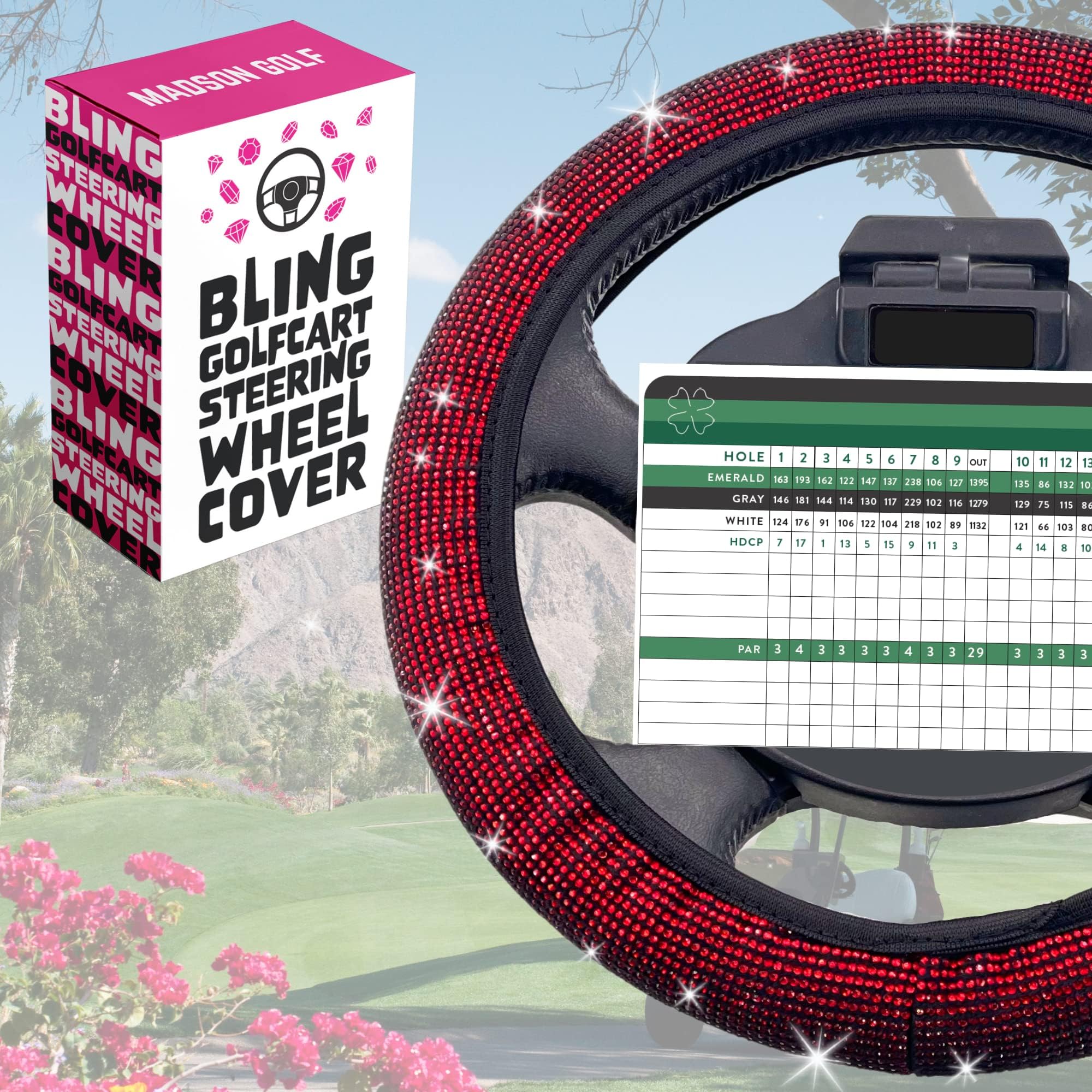 CLUBRALLY Universal Golf Cart Steering Wheel Cover, 15 Inch