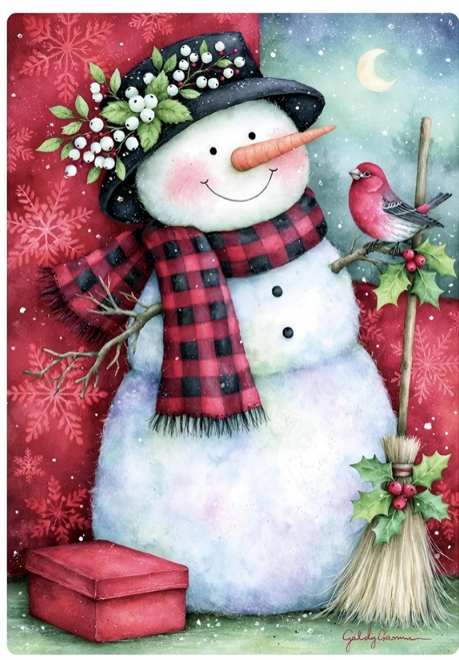 Reouinty Puzzle en bois bonhomme de neige de Noël 500