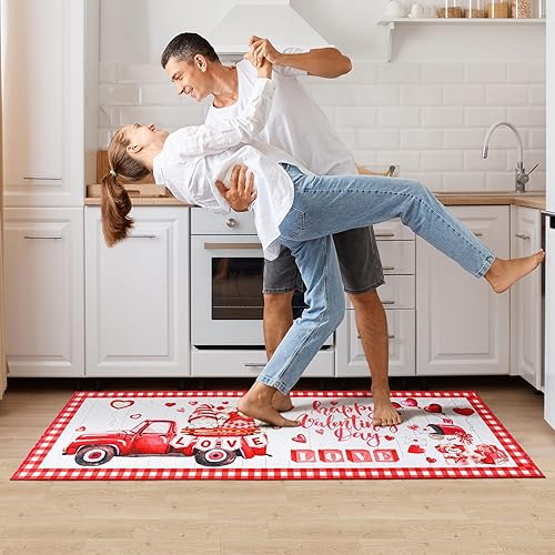 Miniatura 5 de Bencailor 2 tapetes de cocina LGBT arcoíris con diseño de orgullo gay, bienvenida, lavables, decorativas, antideslizantes, absorbentes, tapetes para