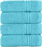 Elegant Comfort Coton turc haut de gamme 4 Ensemble de serviettes à main - 16 x 28 inch, Luxueux Hôtel de Qualité Spa 100% Coton turc 4PC Ensemble de serviettes à main - Très absorbant - Serviettes de bain douces, Ivoire