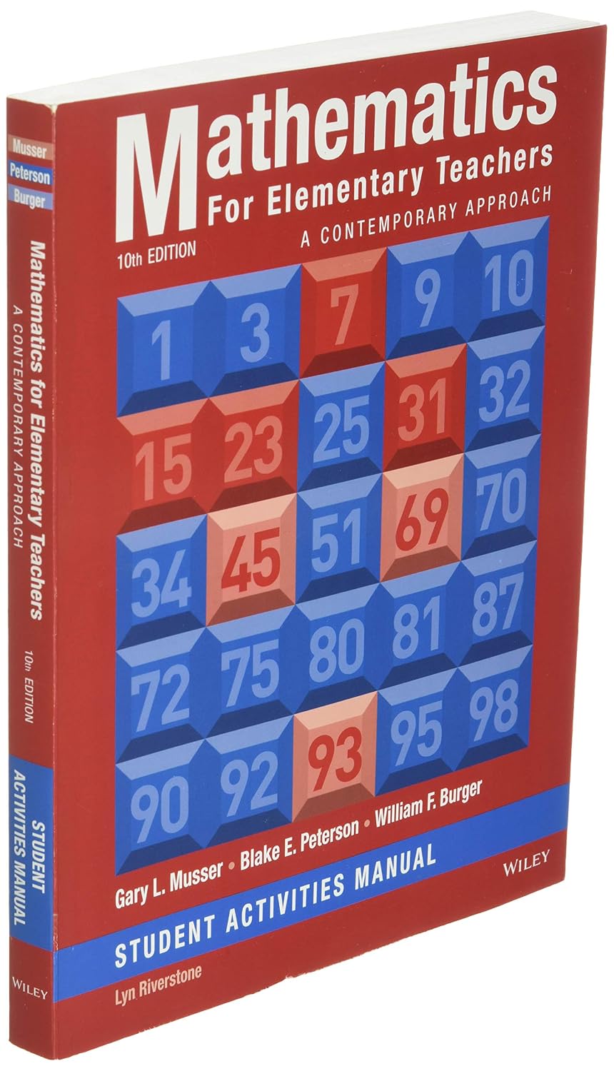 Mathematics for Elementary Teachers: A Contemporary Approach 10e Student Activity Manual