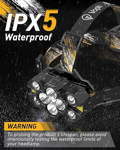 Miniatura 7 de Linterna frontal recargable, 25000 lúmenes altos, 11 LED, 12 modos, luz de cabeza, sensor de movimiento, linterna impermeable para exteriores, caza,