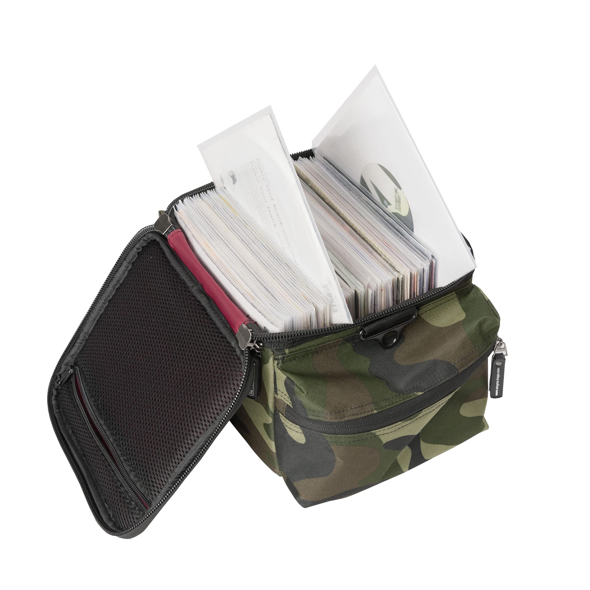 Magma Spartechnik 100 - Funda para grabadora (45 unidades, para 7"), color verde camuflaje y burdeos