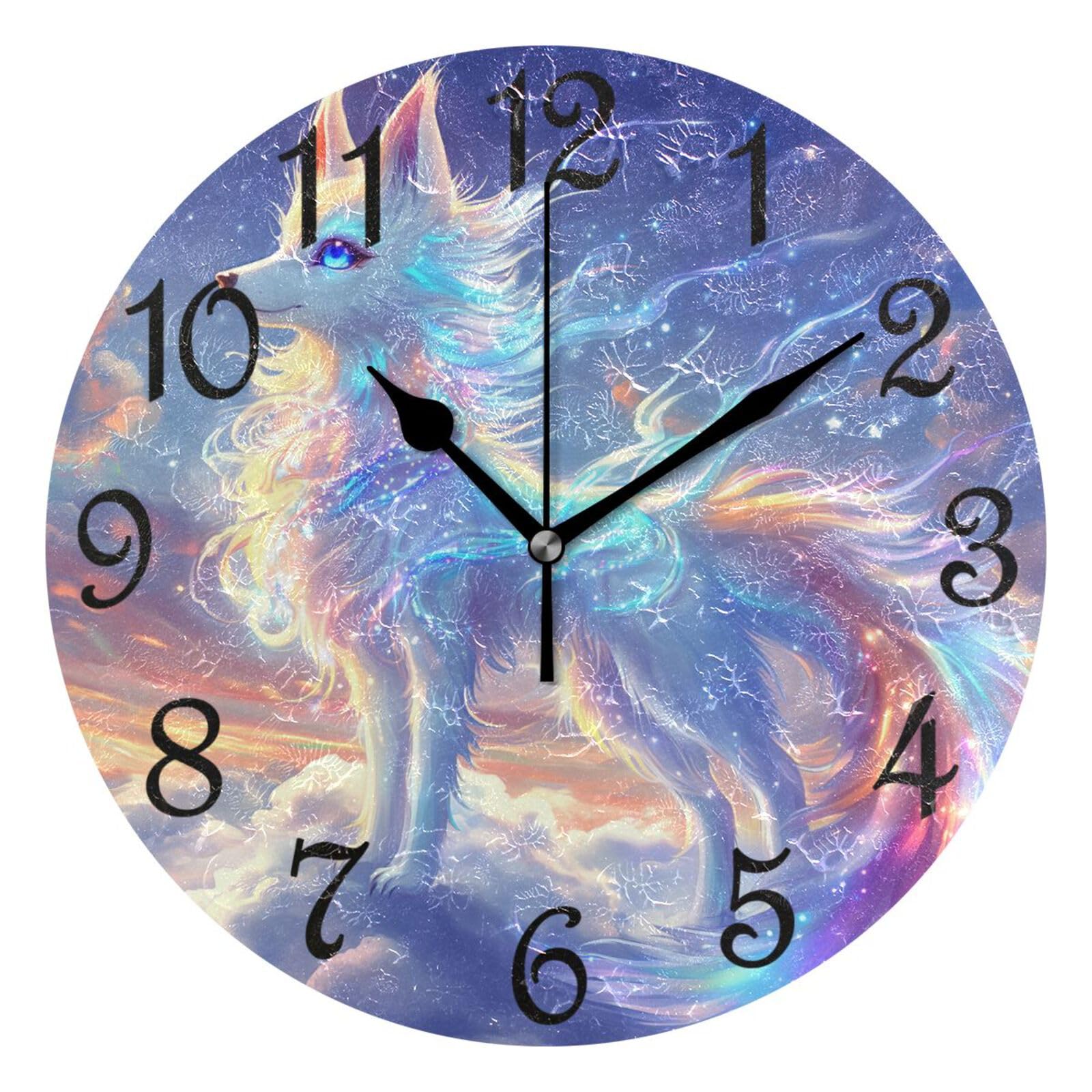 Pendule murale renard blanc pour adoucir les nuits de votre bébé