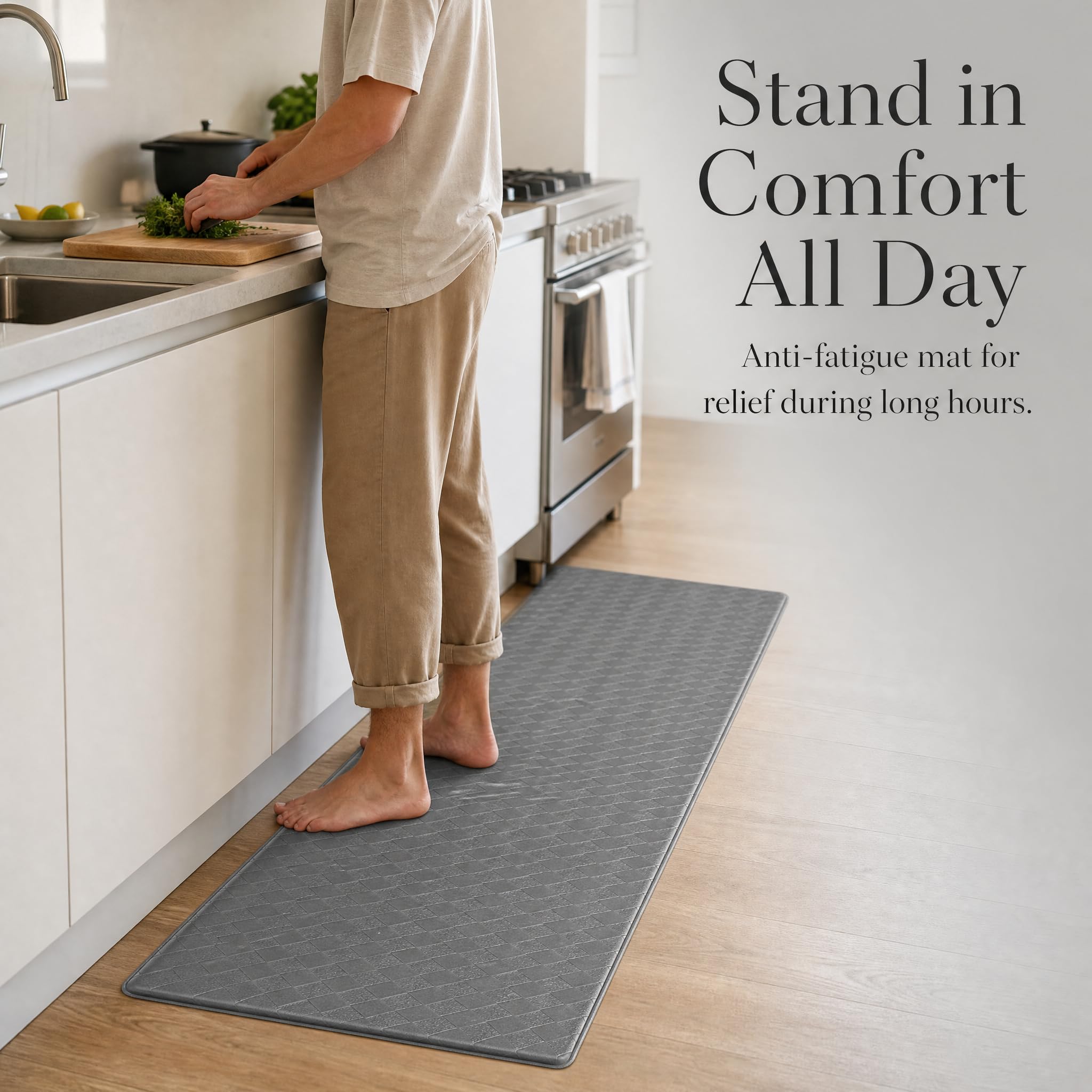 Tapis Anti-Fatigue Cuisine PVC 10 mm, 44x75+44x120 cm (Set)