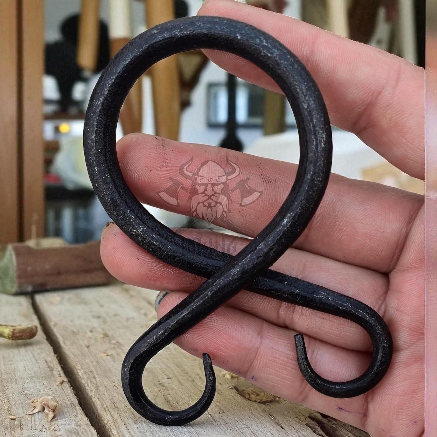 Viking Traders Hand-Forged Medieval Troll Cross Belt Buckle – Antique Black Iron Belt Clasp 3.14″ x 1.77″ – Viking Cosplay, LARP & Historical Reenactment Accessory