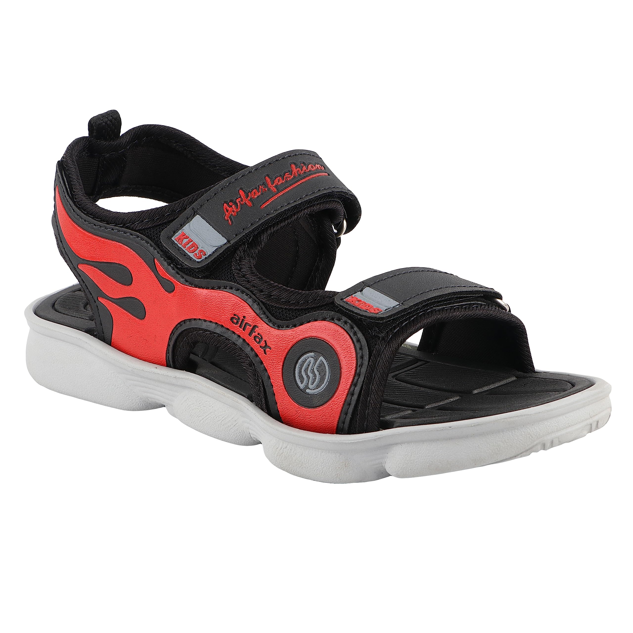 Airfax Unisex Child Kids Regular/Everyday Use Breathable Printed Valcro Floaters Sandals with eva Sole for Boys & Girls (GLOBEMASTER_BLACK_1_KIDS) (B0CB8QYMLZ) Amazon Price History, Amazon Price Tracker