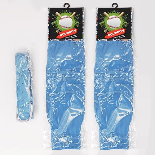 Miniatura 2 de Conjunto de calcetines de béisbol y cinturón rojo para jóvenes, cinturón de sóftbol con calcetín de sóftbol, cinturón elástico para la cintura para