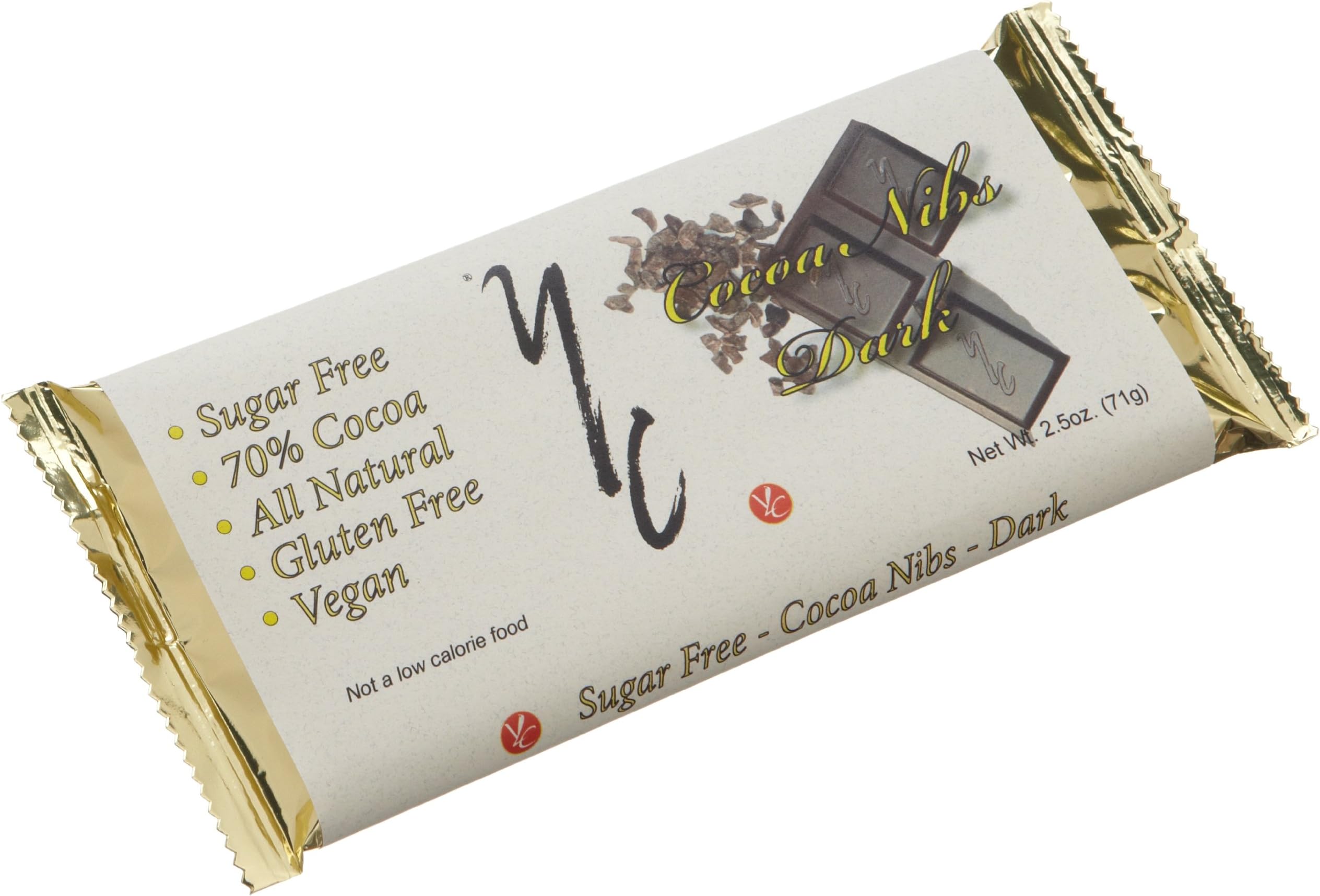 YC Chocolate (70% Cocoa) Cocao Nibs Dark, 2.5-Ounce Bars (Pack of 8)