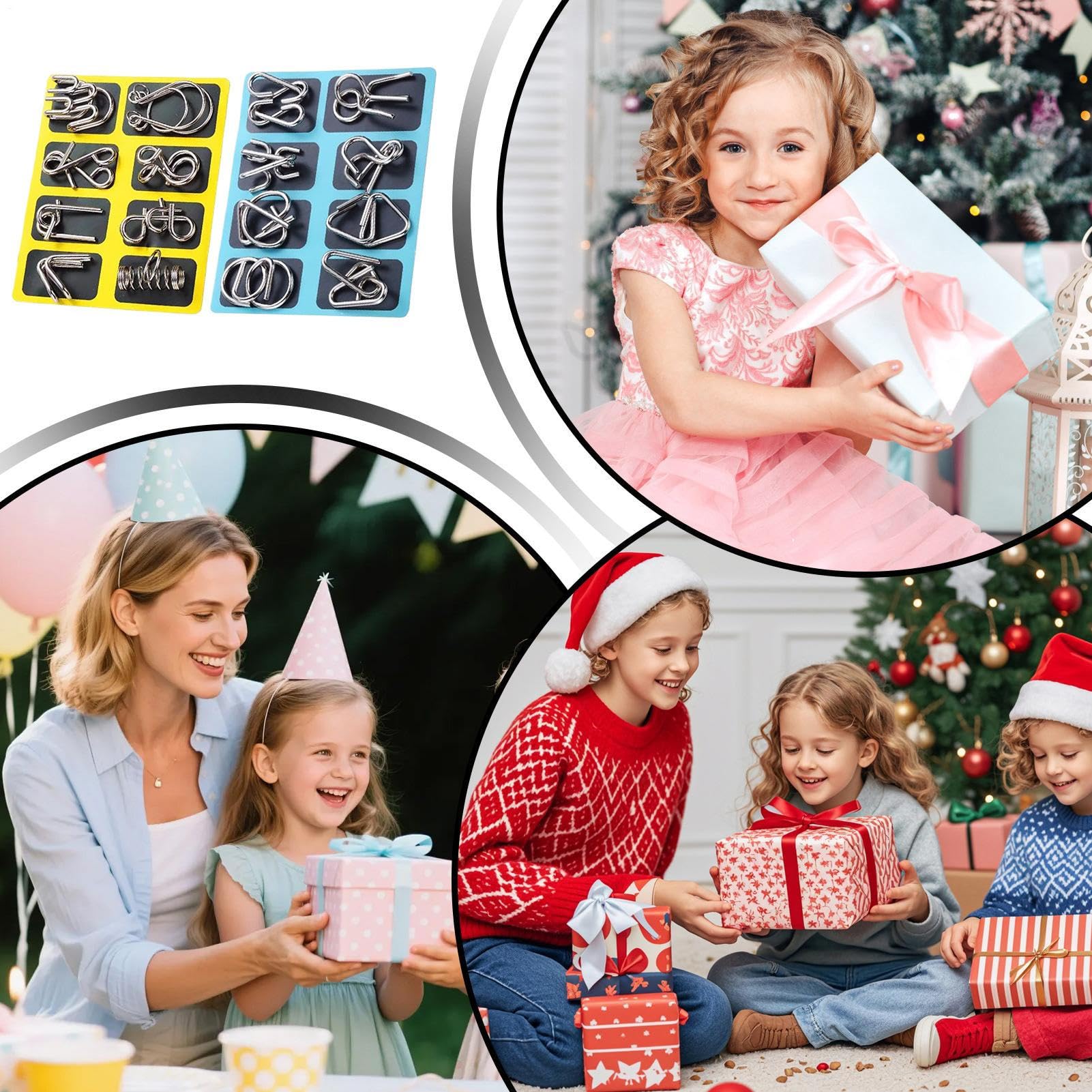 Set De Puzzles Métalliques – Casse-tête à Déverrouiller – Jeu De Réflexion – Adultes Et Adolescents – Voyage Ou Bureau
