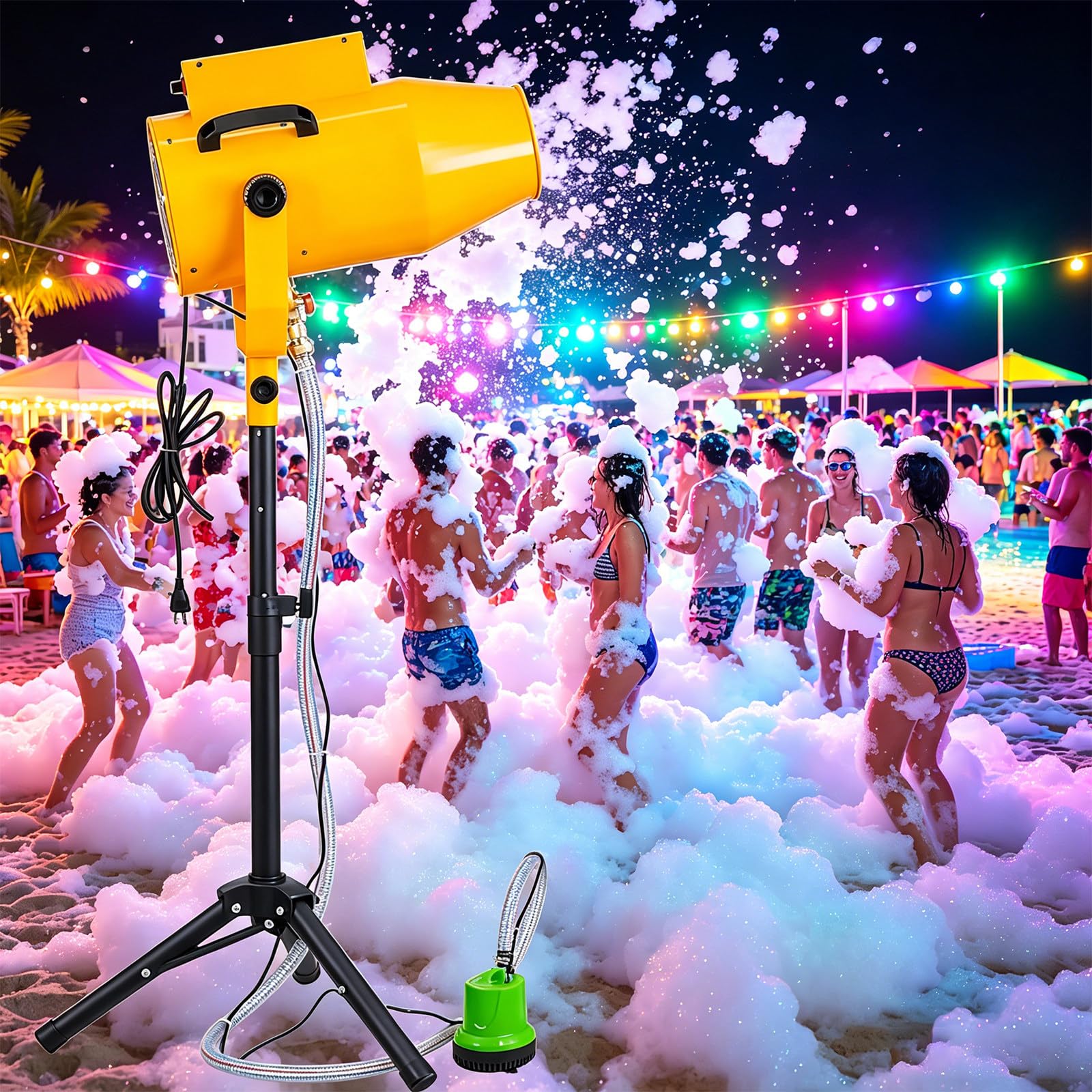 ZHIGUANYUN Foam Cannon, Bubble Machine for Stage Effects, Jet Foam Effects Machine—Ideal for Music Festivals, Outdoor Parties, and Open Bar Events
