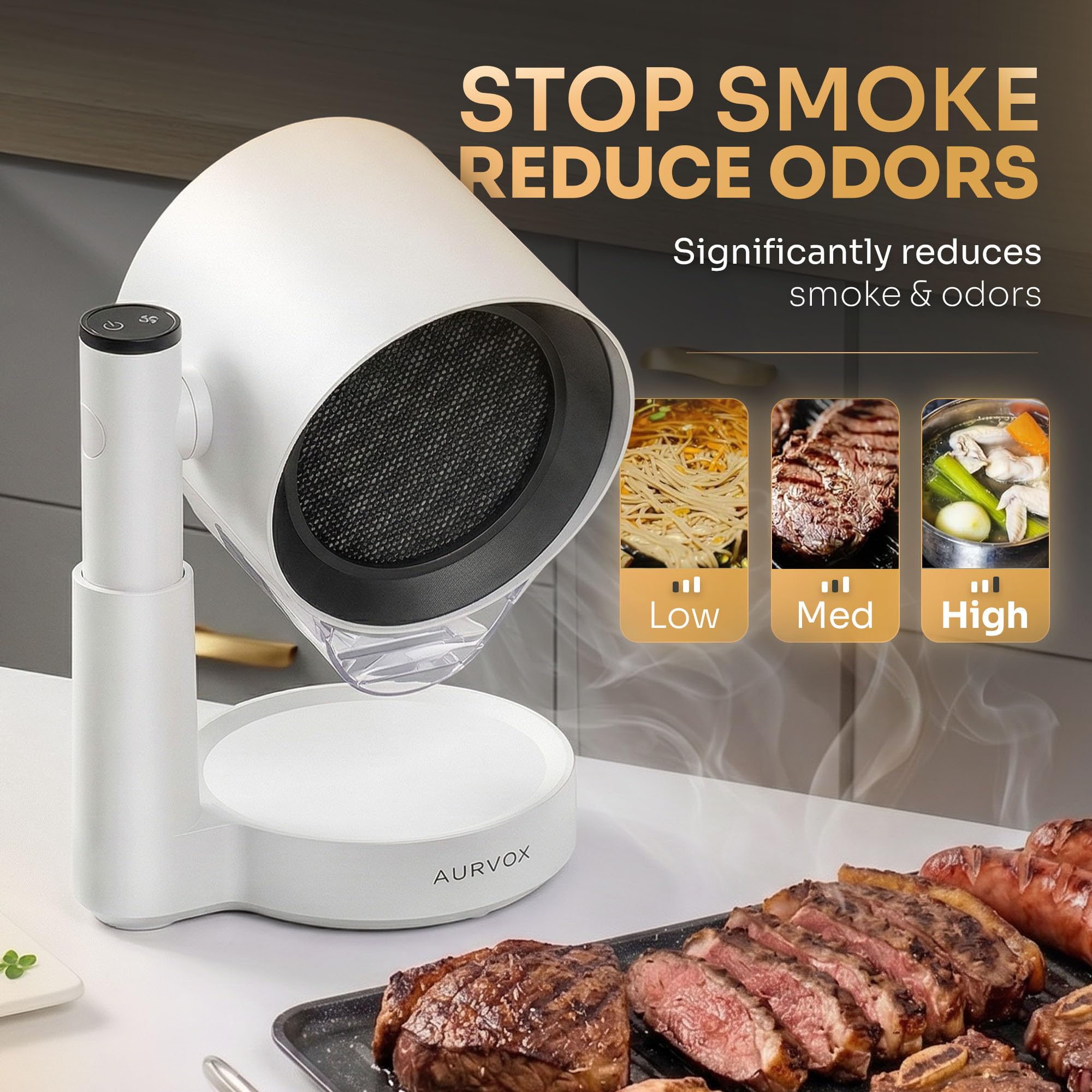 Portable Range Hood – Ductless Kitchen Exhaust Fan with Activated Carbon Filter, Adjustable Height, Low-Noise Smoke Control for Apartments & Indoor BBQ - 3