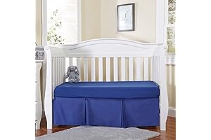 EVERYDAY KIDS Navy Pleated Crib Skirt for Classic Nursery Charm