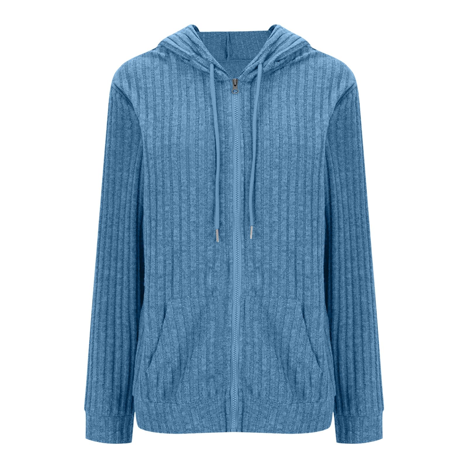 Felpe con Cappuccio da Donna con Cerniera, Maniche Lunghe, Giacche Leggere, Tuniche, Cardigan Aperti sul Davanti Felpa Media