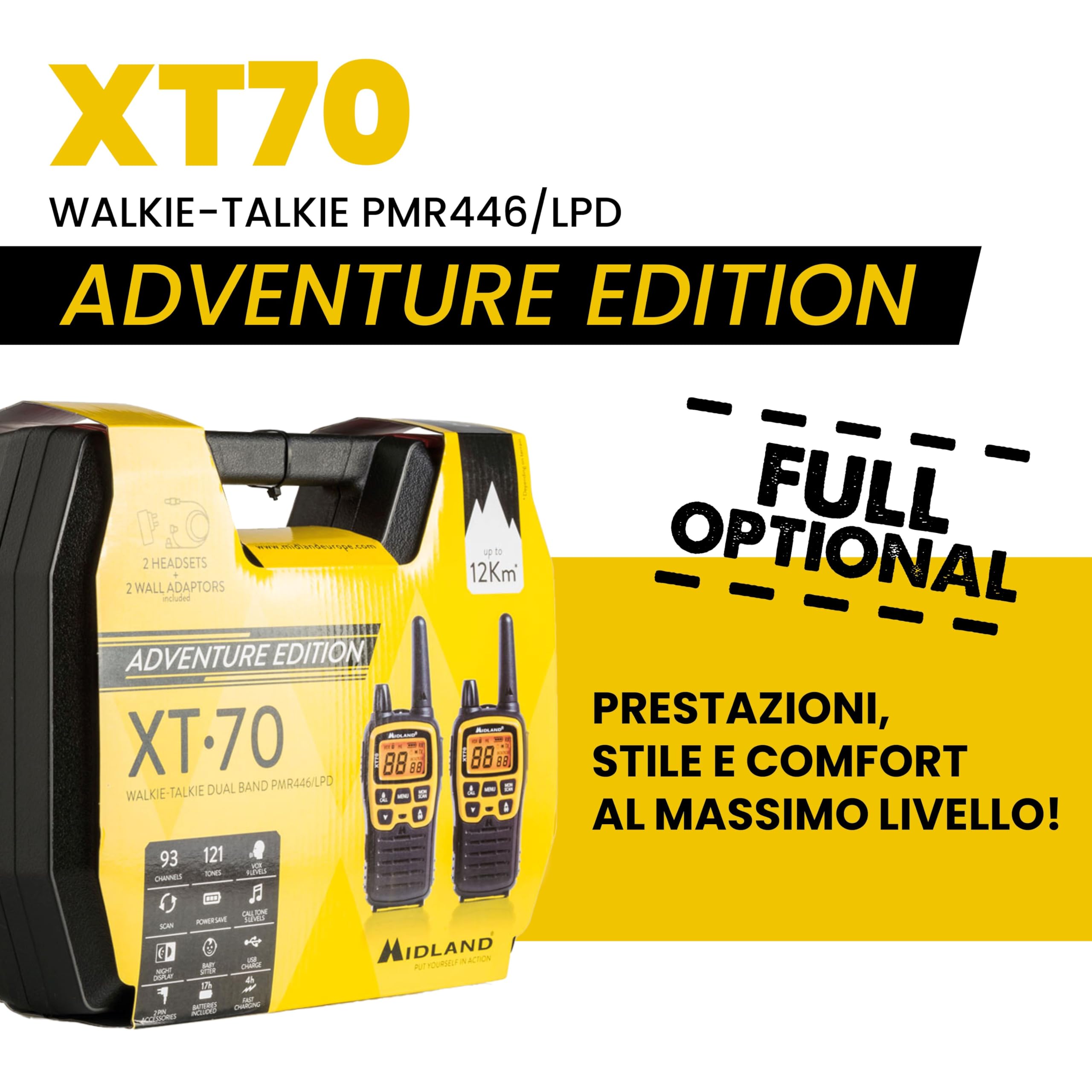 Walkie Talkie XT70 Adventure Set di 2 Transmettitori - Dettaglio