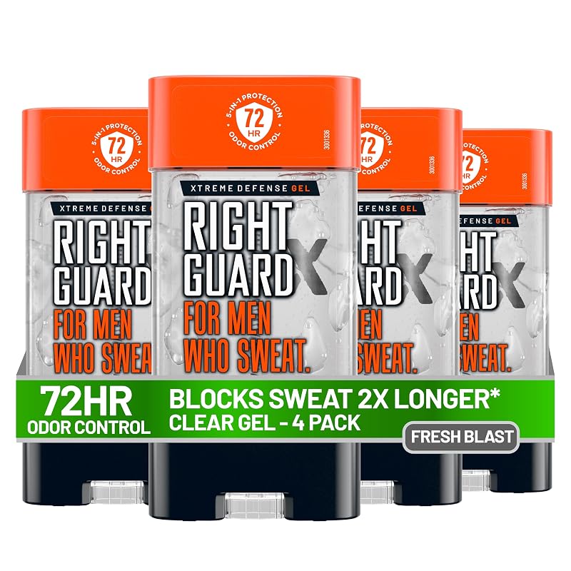 Desodorante antitranspirante em gel Right Guard Xtreme Defense, fragrância Fresh Blast, 4 unidades de 113 g