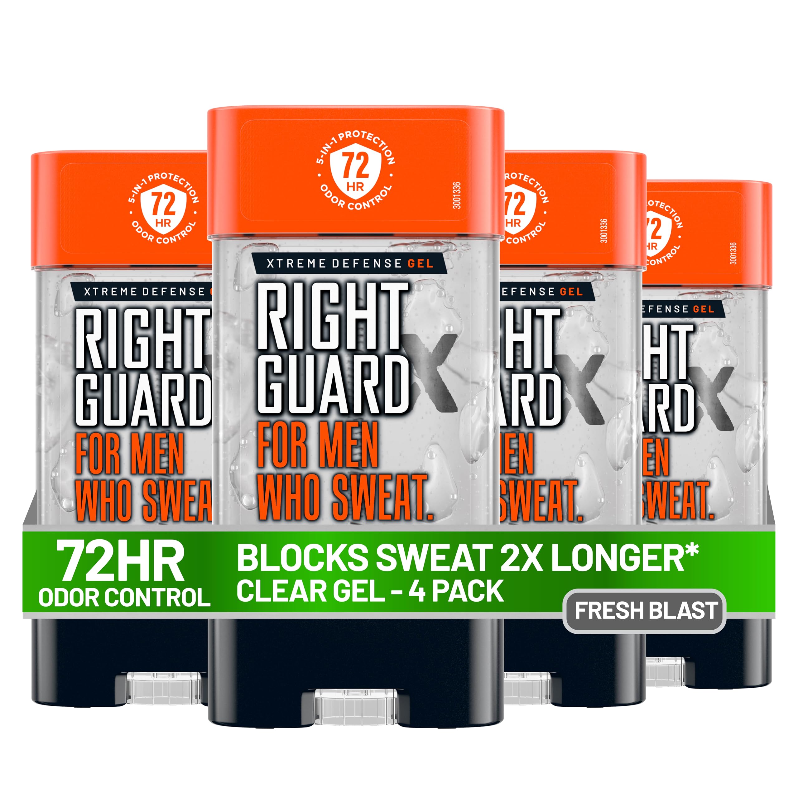 Right Guard Xtreme Defense 5 Antiperspirant Deodorant Gel, Fresh Blast, 4 Ounce (Count of 4)-image-25