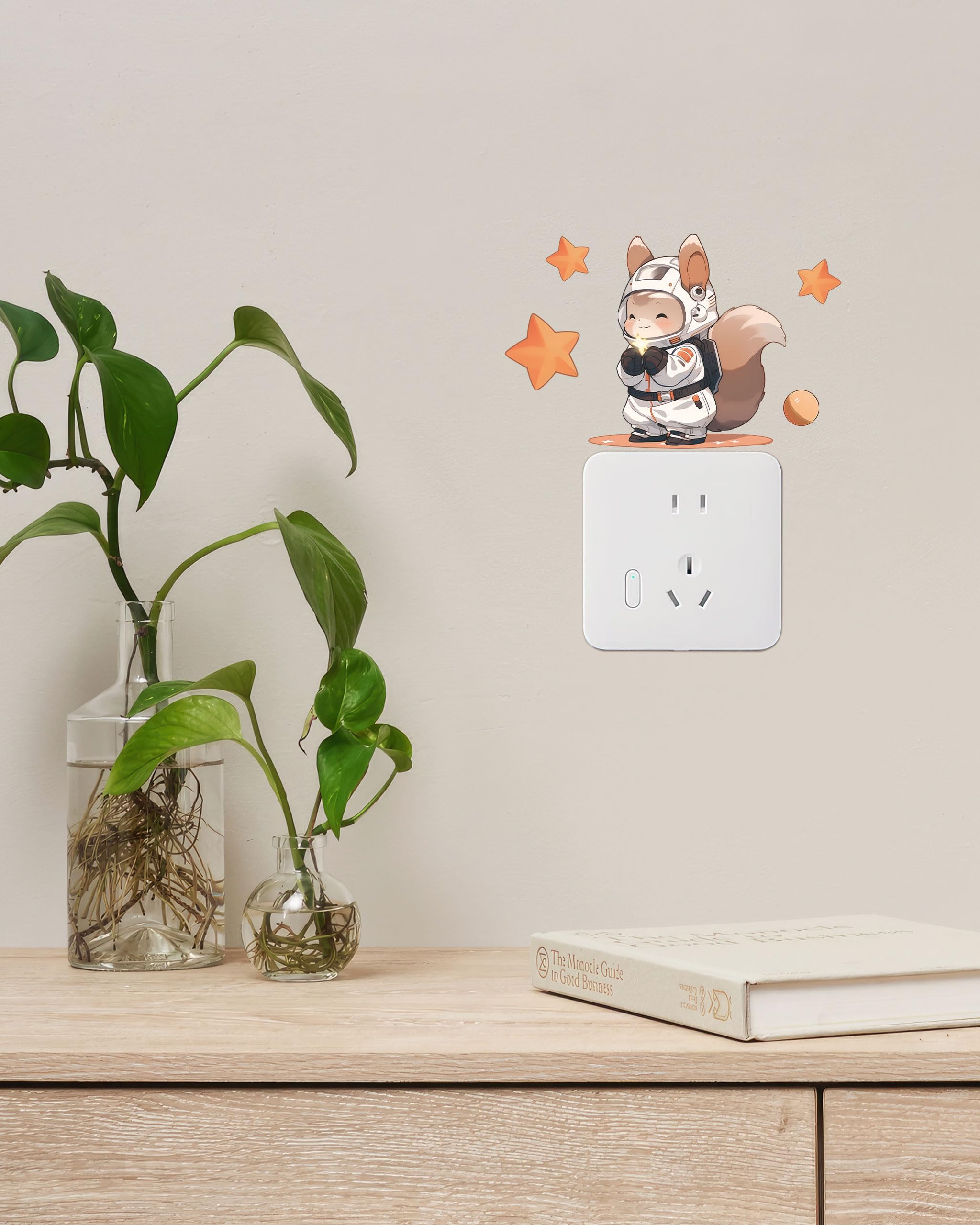 FLFK Squirrel Wall Decals for Kids Bedroom, Removable Vinyl Art Stickers for Interior Walls Decor - Set of 6