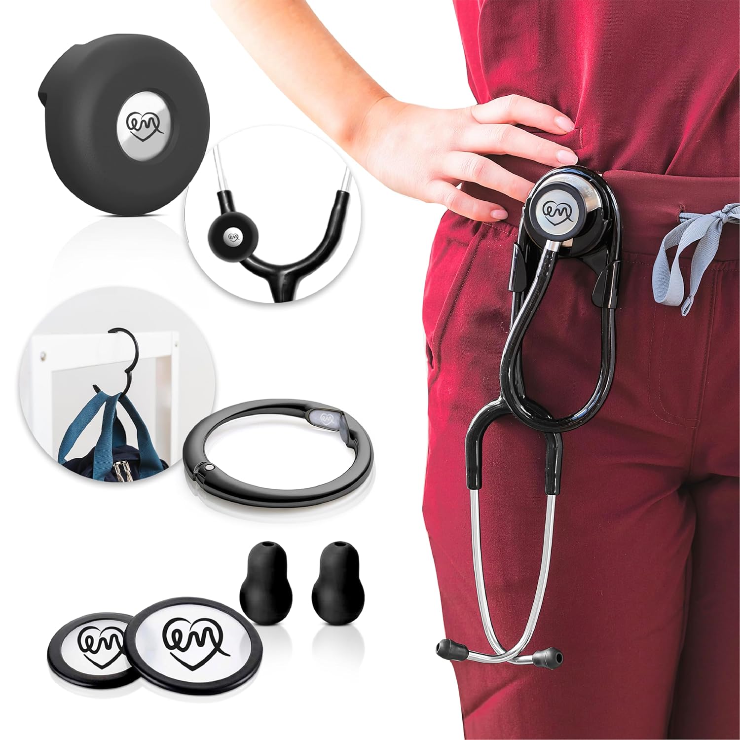 Stethoscope Holder Kit with Rotating Clip