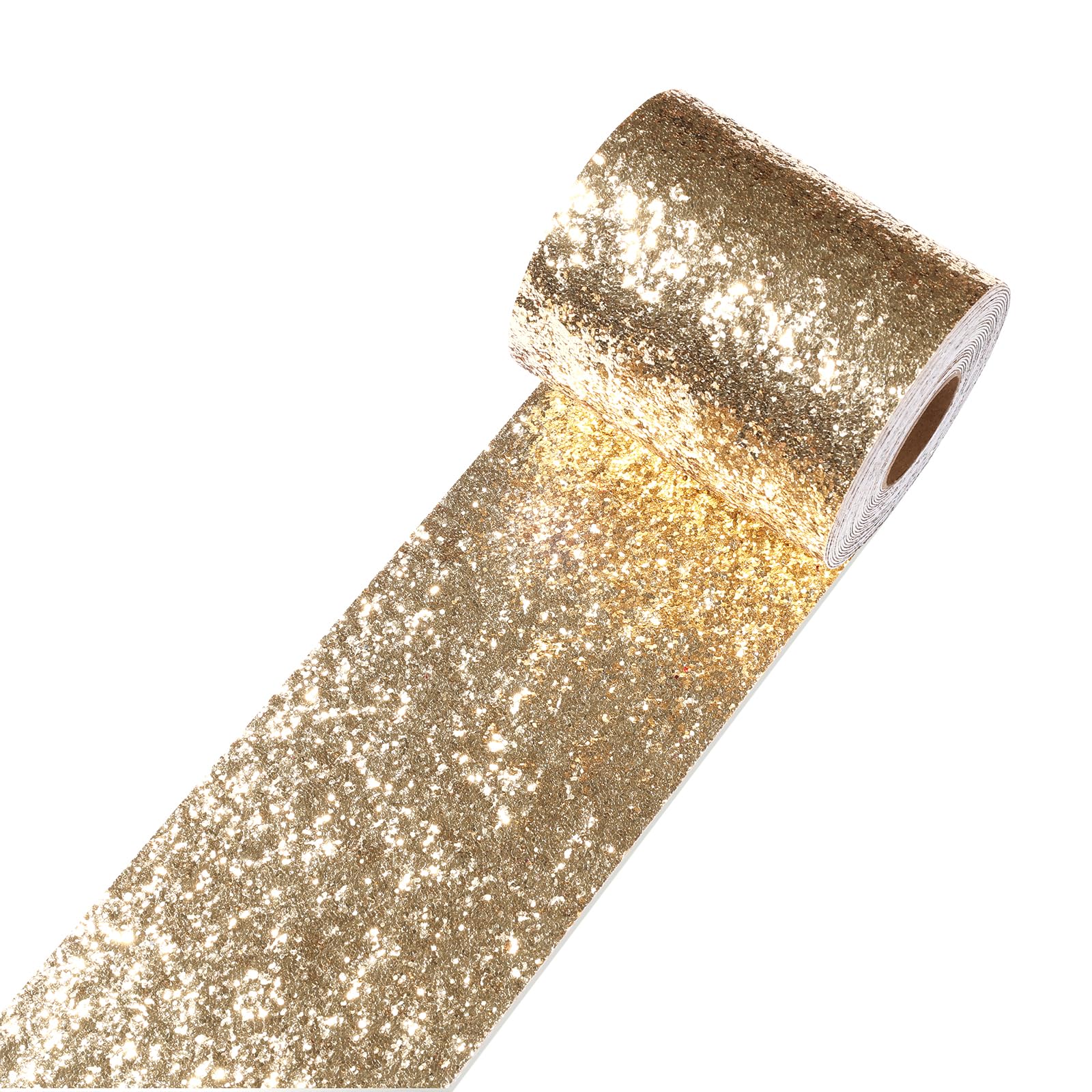 Decotalk Champagne Bordo Adesivo Per Mobili Cornice Dello Specchio Glitterato 10X600cm Bordo Per Carta da Parati Champagne Autoadesivo Pellicola Adesiva Rimovibile Per Parete Bagno Camera da Letto