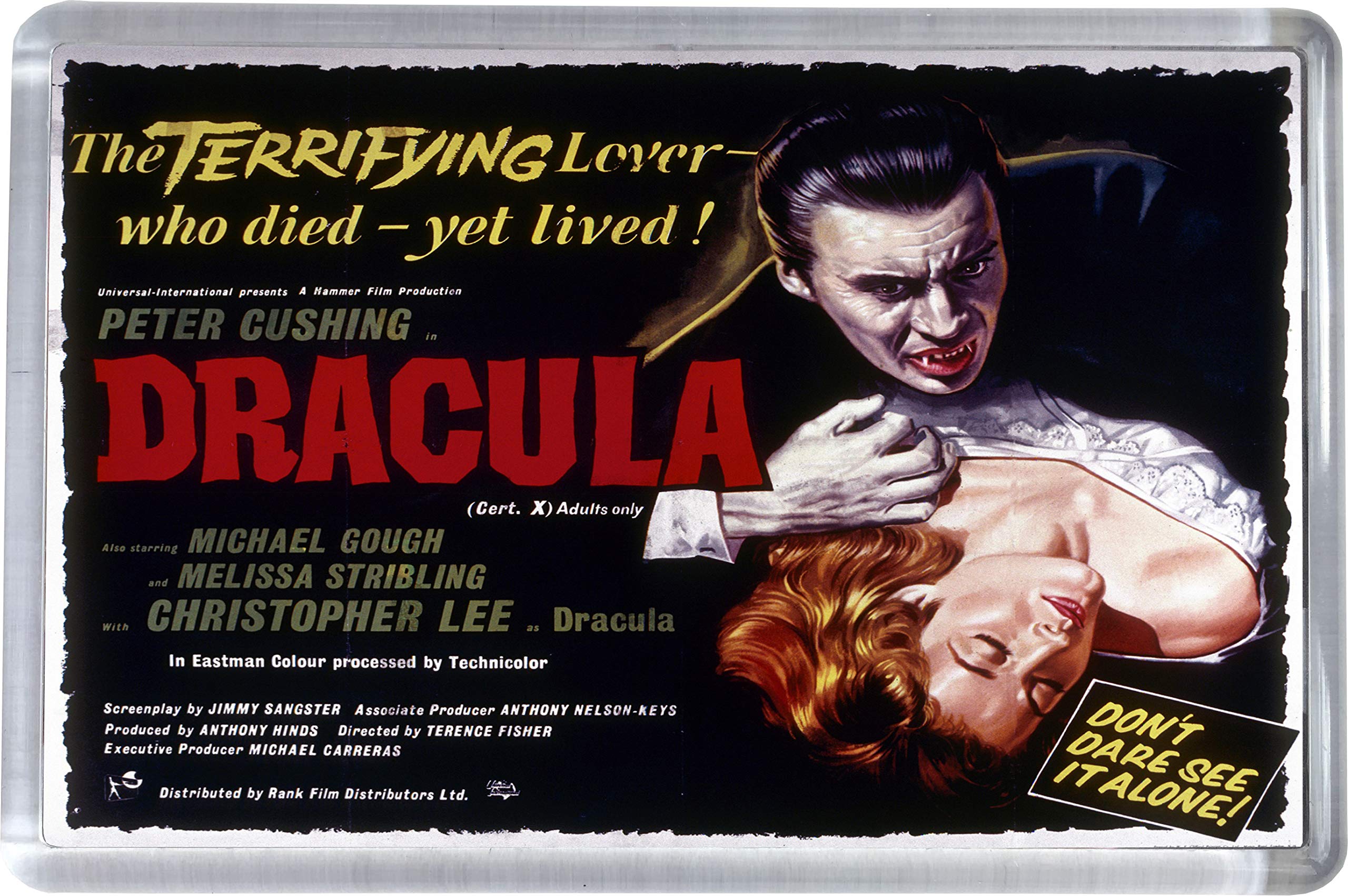 Super Universe Multicolor Hammer Horror Dracula Movie Poster Fridge Magnet 5 X 7.5 Cm