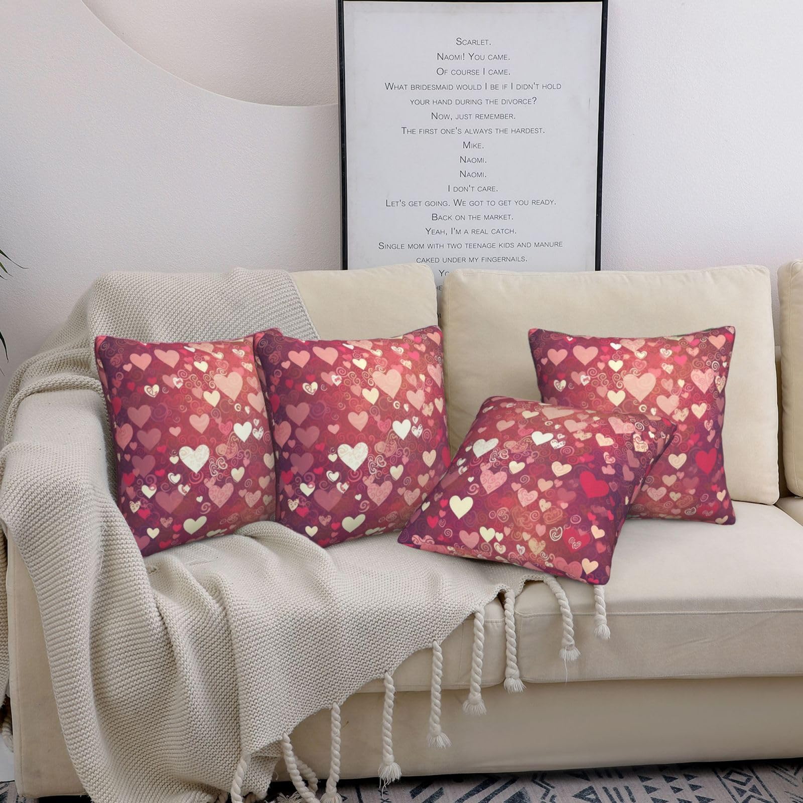 Housses de coussin pour canapé salon et chambre lot de 4 taies carrées 50x50