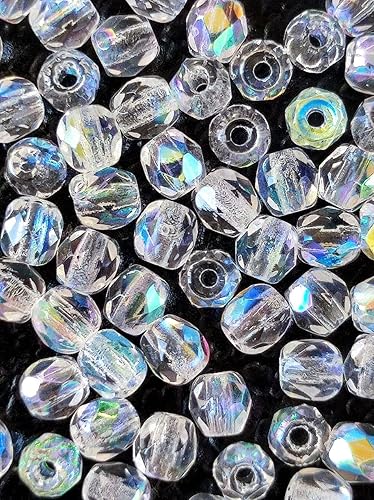 Miniatura 9 de 600 cuentas de vidrio de 0.118 in facetadas redondas 1/2 color de masa: cristal AB