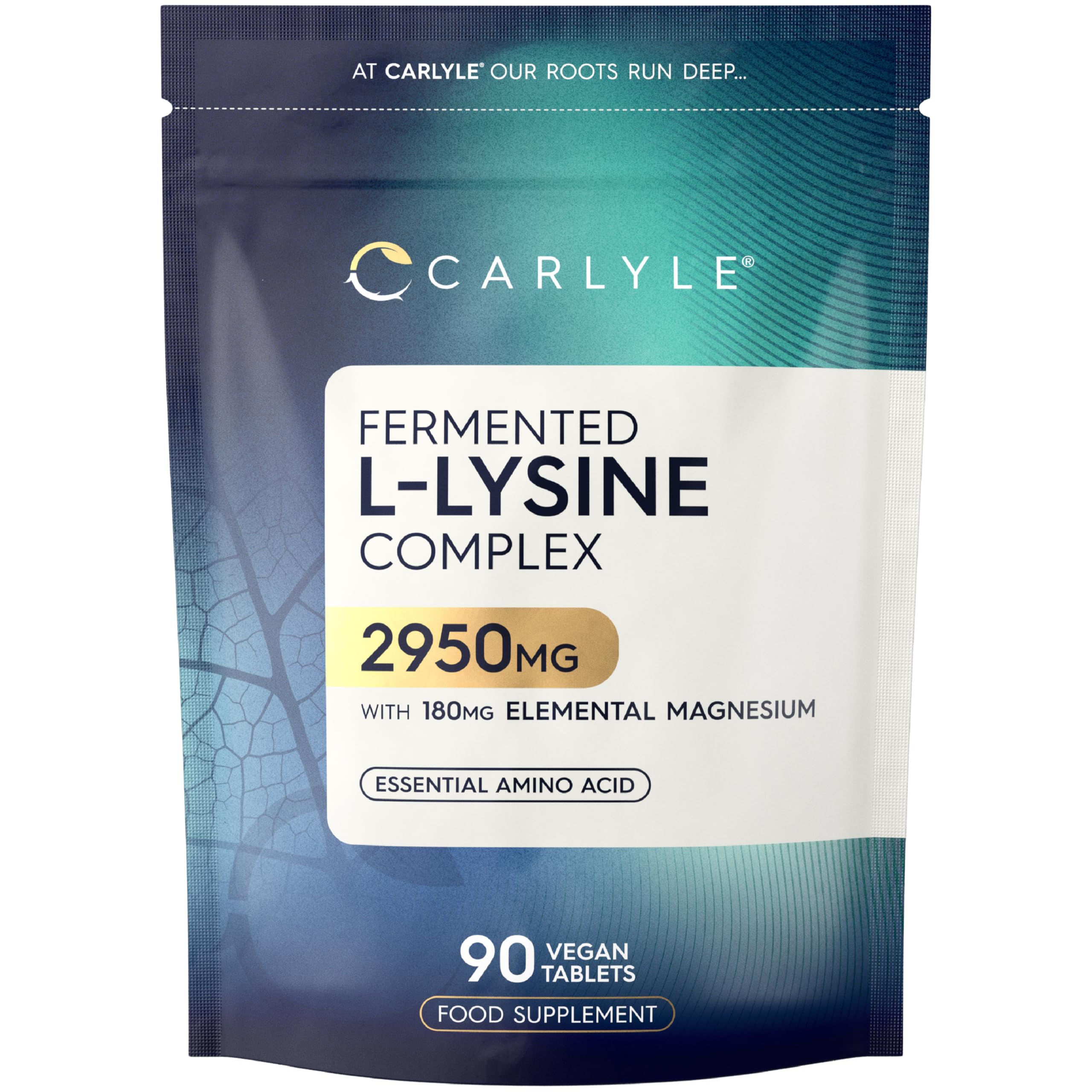 L-Lysine 2950mg | 90 Tablets | Essential Amino Acid | High Strength Vegan Supplement | by Carlyle
