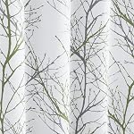 FMFUNCTEX Rideaux d'obscurcissement extra large 84 Inch Long Green Branch 1 Panneau 100"W - Grommet Top Imprimer Motif thermique Insulated Energy Saving Réduction du bruit Vie privée Patio de porte Diviseur de chambre