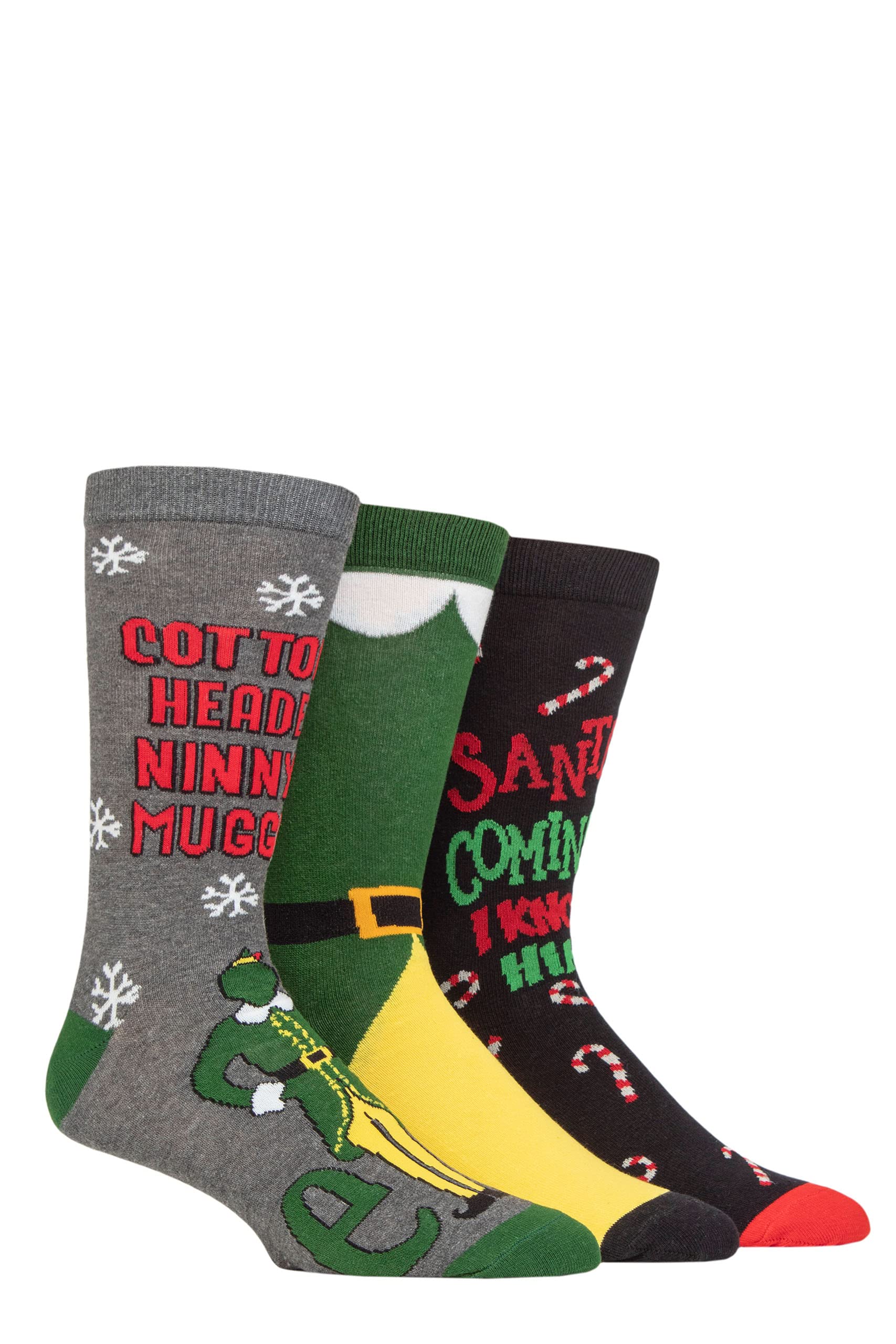 Sockshop Men's Assorted And Ladies Elf Cotton Socks Pack Of 3 6-11