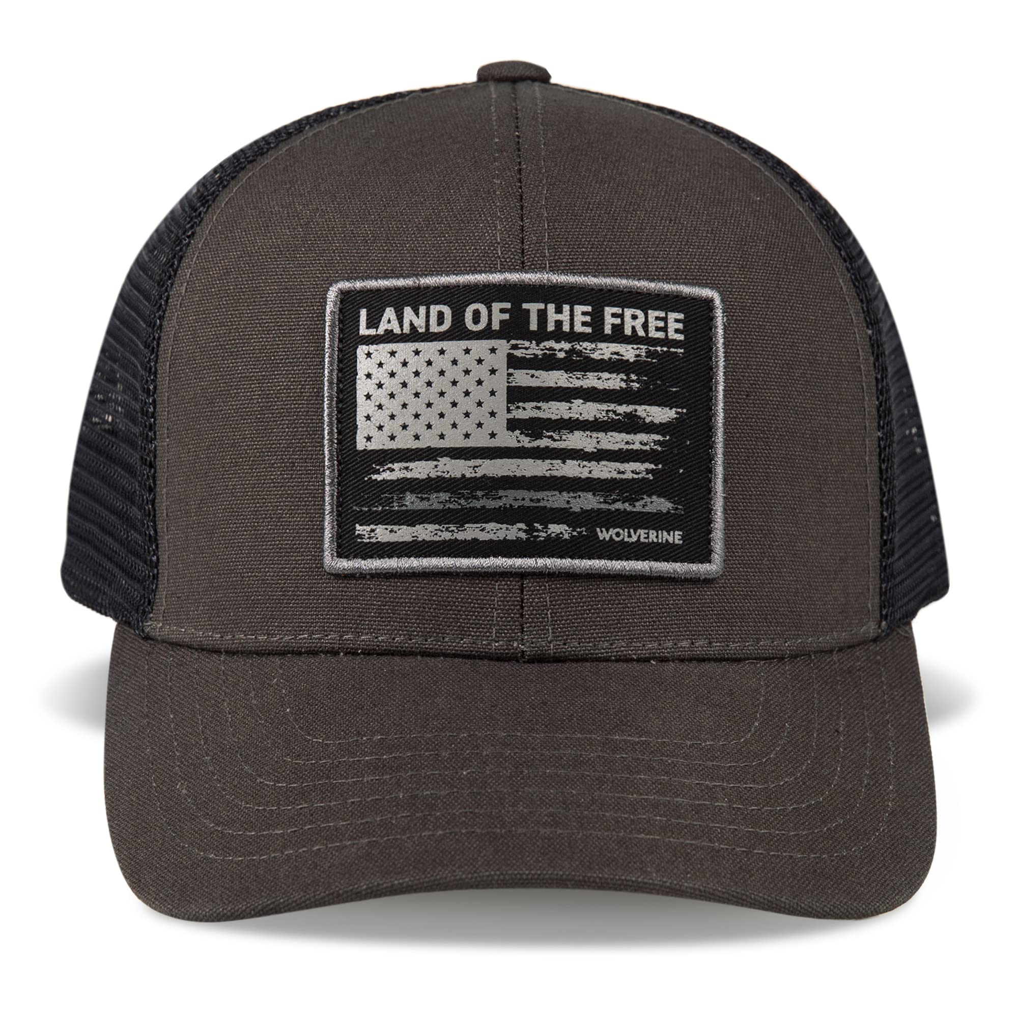 Standard Land of The Free Trucker Cap-Made with Durable Cotton Canvas and Mesh-Back