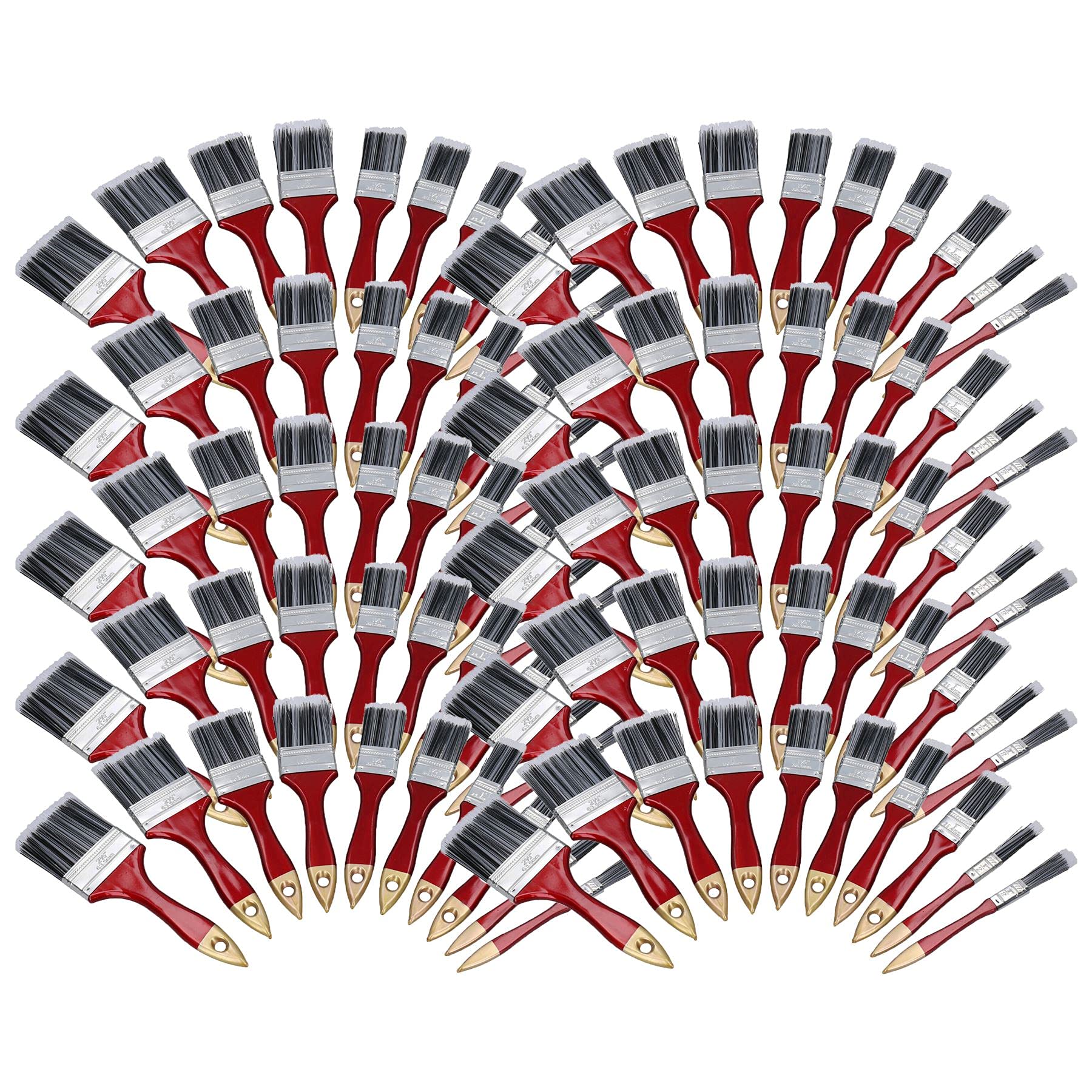 Pinceaux synthétiques pour peinture lot de 100 brosses de 2,5 à 6,3 cm