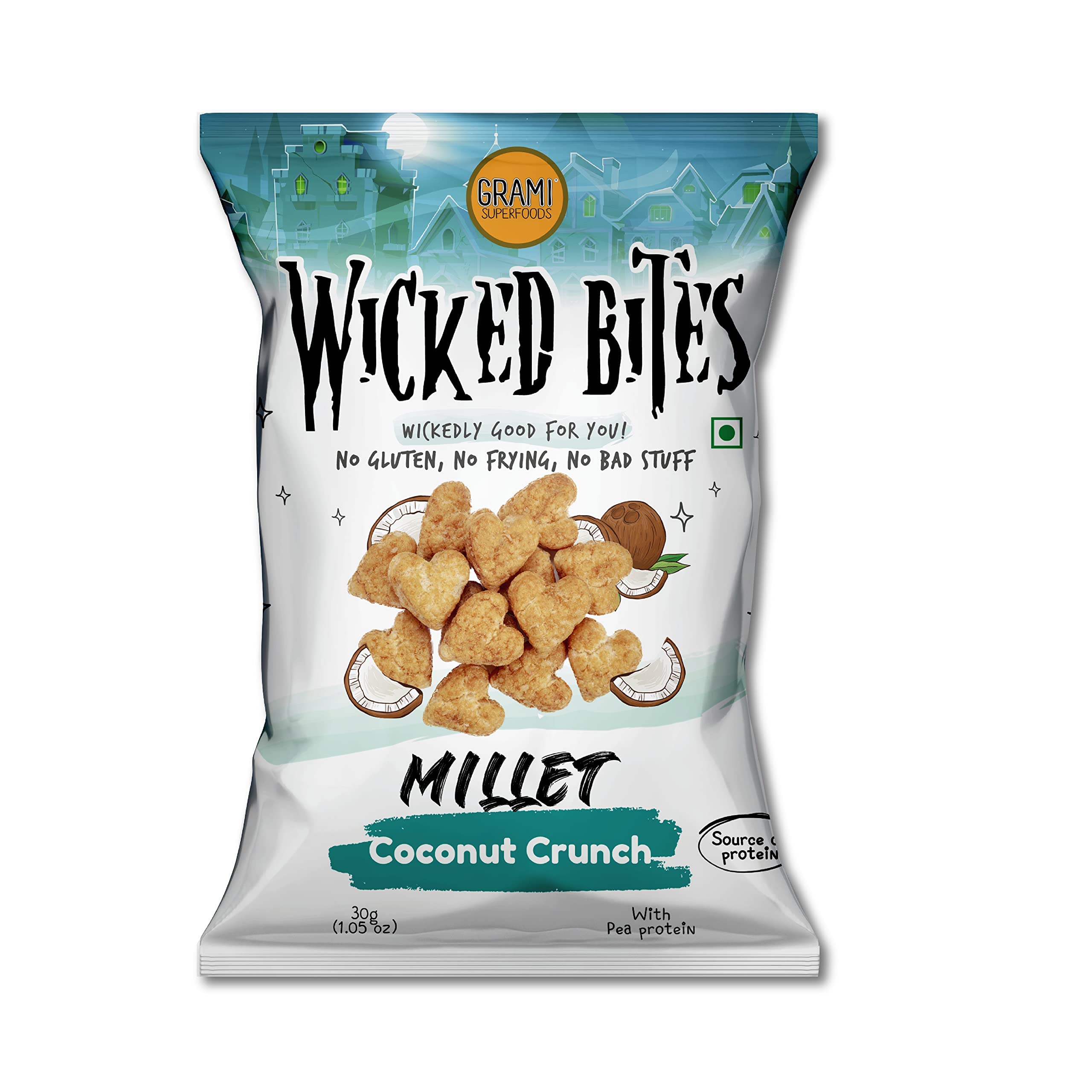 See full amazon price history chart for Grami Superfoods Wicked Bites Coconut Crunch | High Protein Millet Based Snacks | No Gluten | No Frying | Sweeten With Jaggery | Added Pea Protein - Pack of 1(40g) Grami Superfoods Wicked Bites Coconut Crunch | High Protein Millet Based Snacks | No Gluten | No Frying | Sweeten With Jaggery | Added Pea Protein - Pack of 1(40g) (B0BZVMLNC2) Amazon Price History, Amazon Price Tracker
