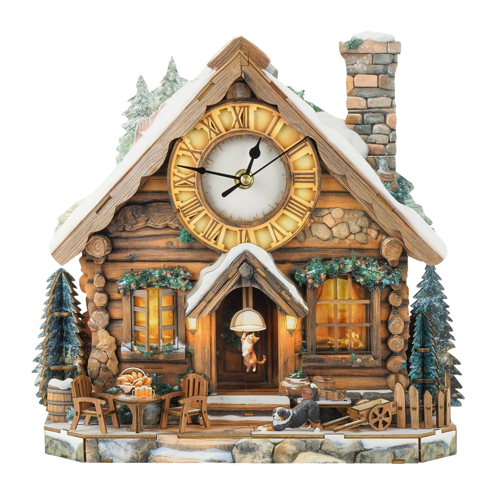 Cutywood 3d Wooden Puzzles for Adults-Wooden House Clock with Functional Timepiece, 3d Wood Puzzle (12.2 * 11.5in), 3d Jigsaw Puzzles Desk/Wall Art Home Decor/Gifts for Friends/Family Game Night