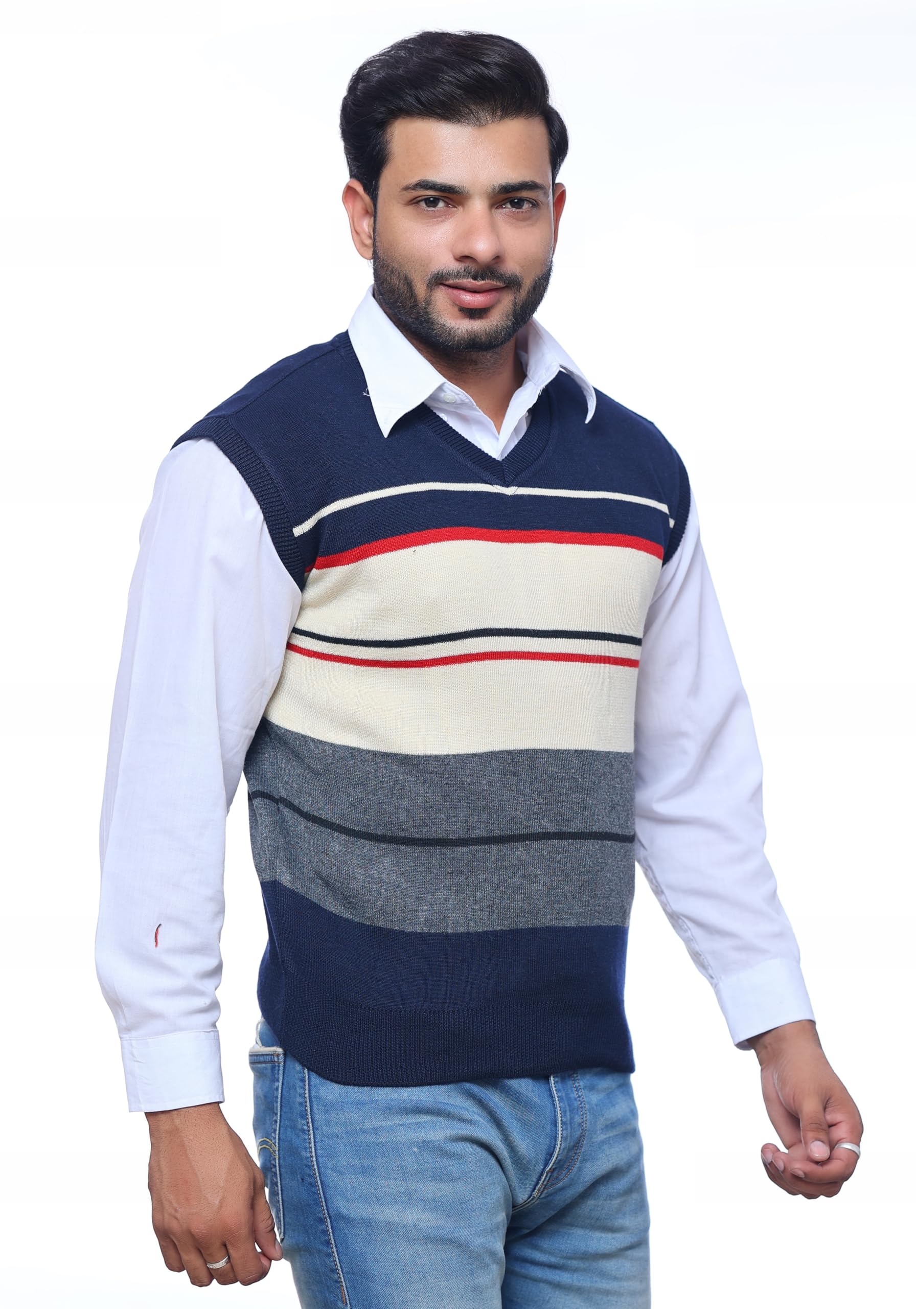 nxtwin Man's Stylish Sleeve Less Sweater|Casual Wool Blend Winter wear for Mens|Mans Sweater|-picture-29