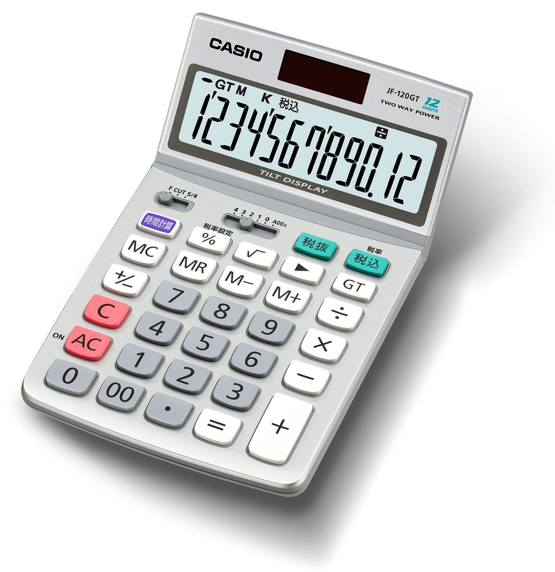 カシオ グリーン購入法適合電卓 12桁 ジャストタイプ JF-120GT-N エコマーク認定商品画像