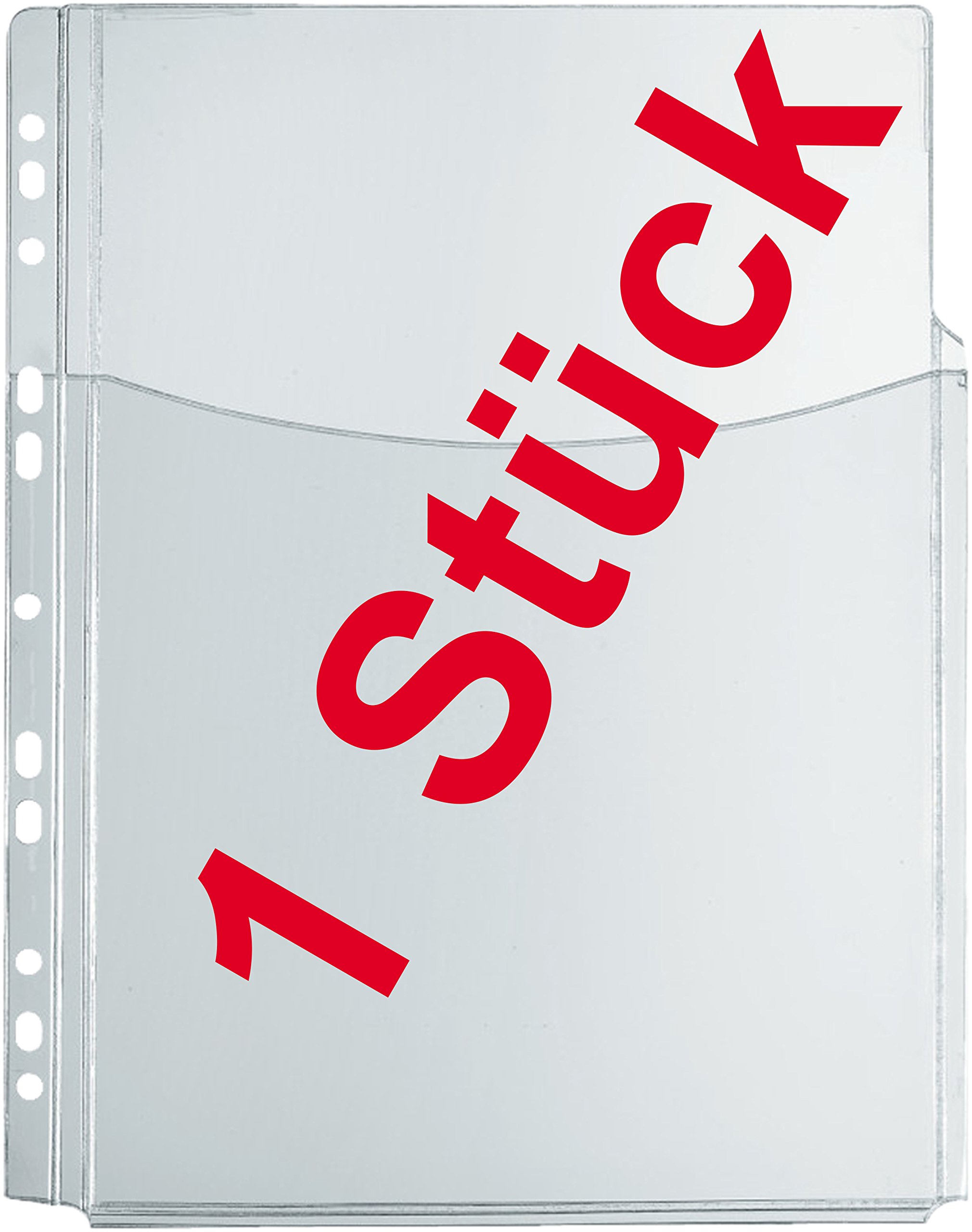 Herlitz, custodia per catalogo, formato A4, in pellicola di PVC, apertura superiore, con pieghe, per una maggiore capacità di riempimento, foratura europea, 1 pezzo, trasparente