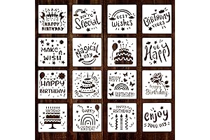 16-Piece Happy Birthday Stencil Art: A Birthday Bonanza!