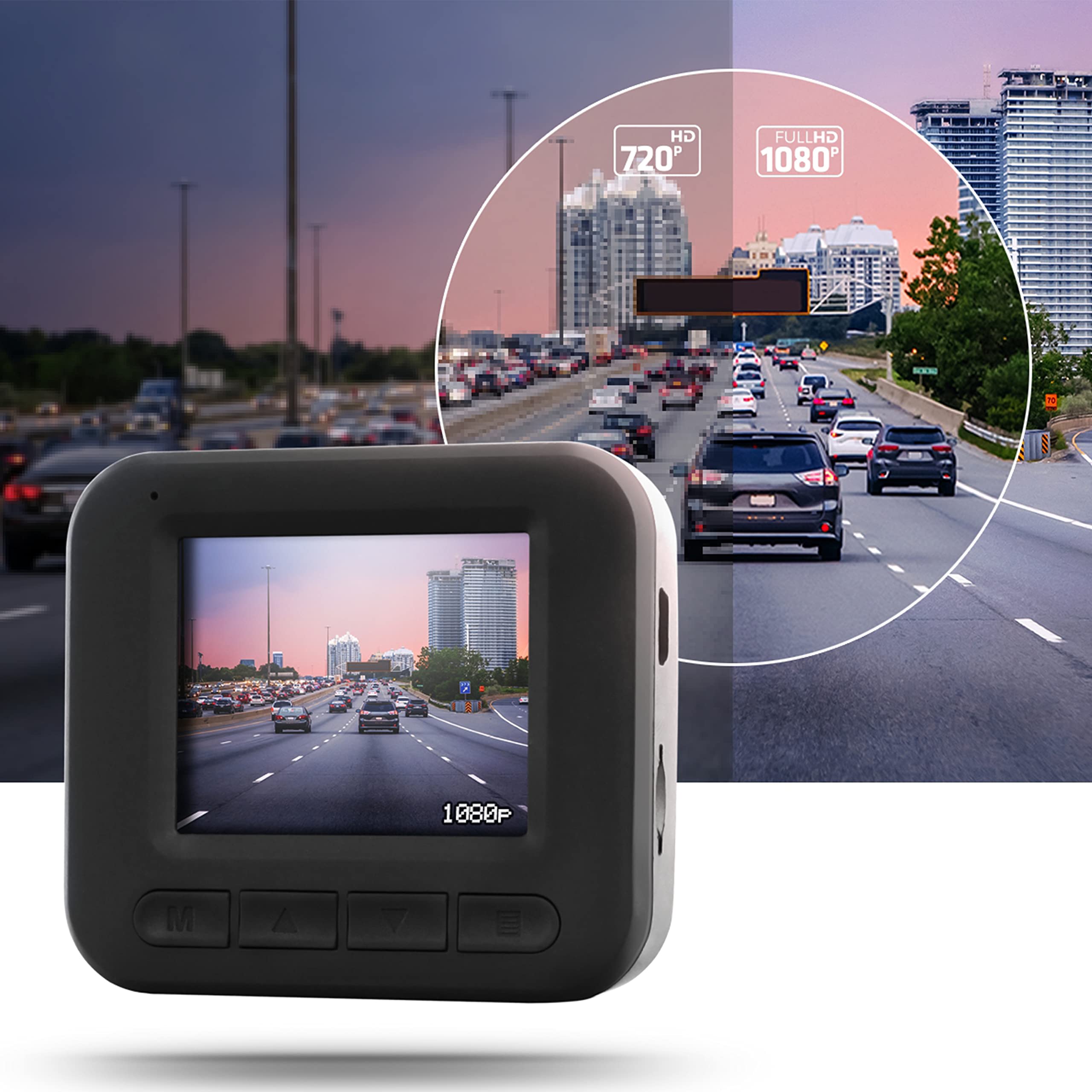 Simpletek – Dash Cam Videocamera da Auto DVR con Schermo Full HD 1080p