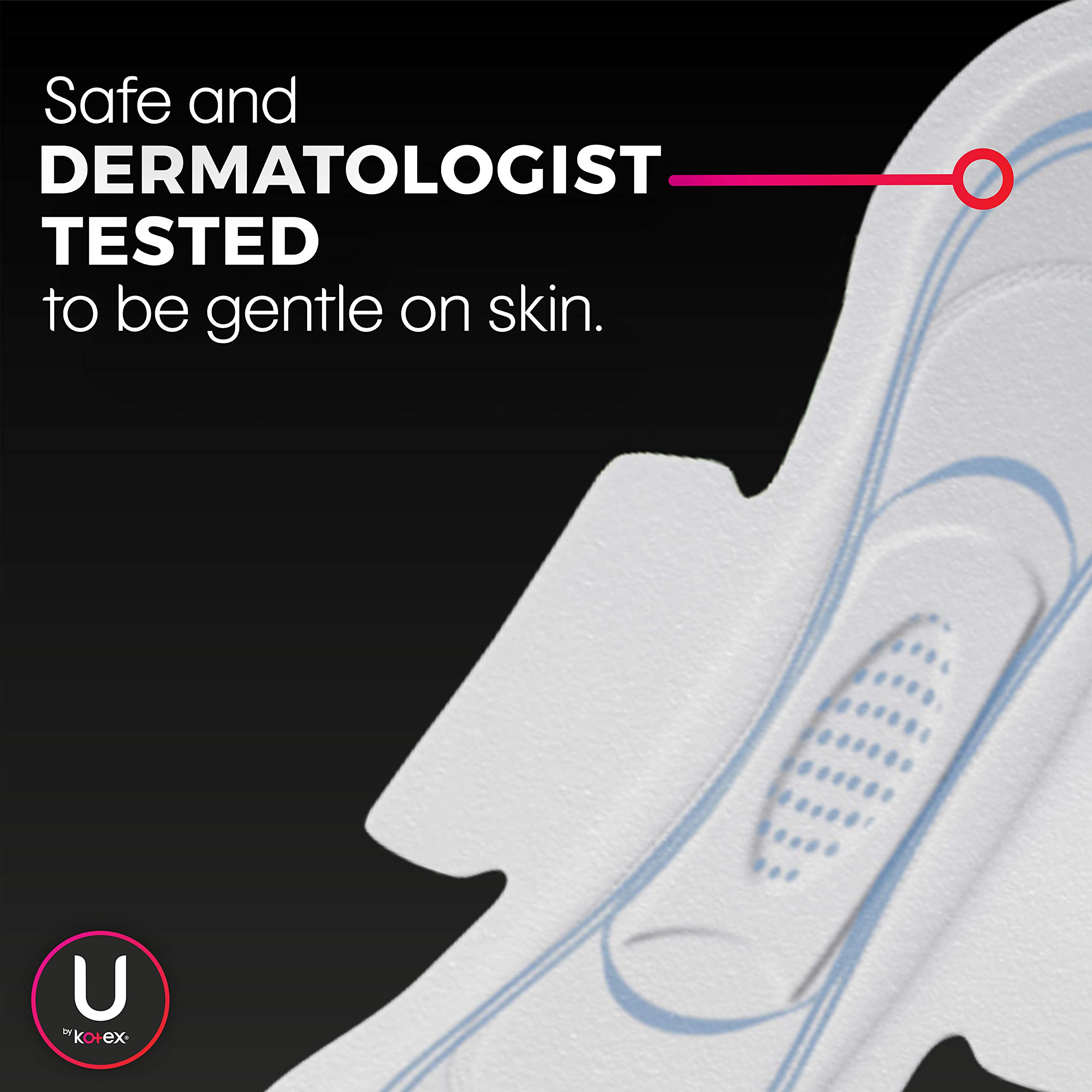 U by Kotex Security Ultradünne weibliche Pads mit Flügeln, starke Saugfähigkeit, geruchlos, 32 Stück