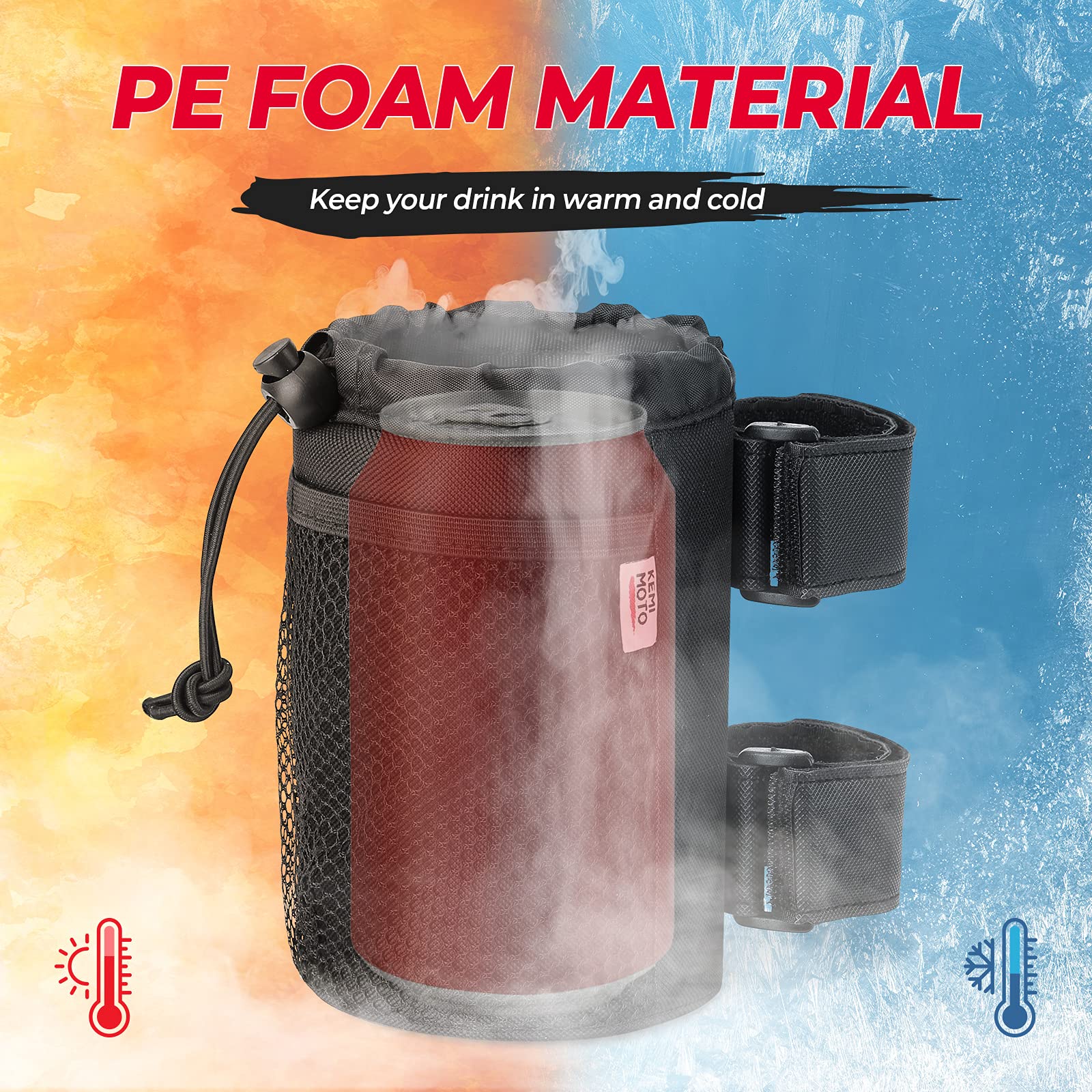 Kemimoto Cup Holder, Roll Bar Cup Holder for UTVs Wheelchair Scooter