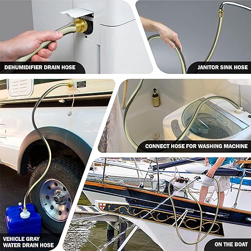 Miniatura 6 de Worth Short Leader - Manguera de jardín de 58 pulgadas x 15 pies, sin torceduras, sin fugas, accesorios machohembra, tubo de agua resistente,