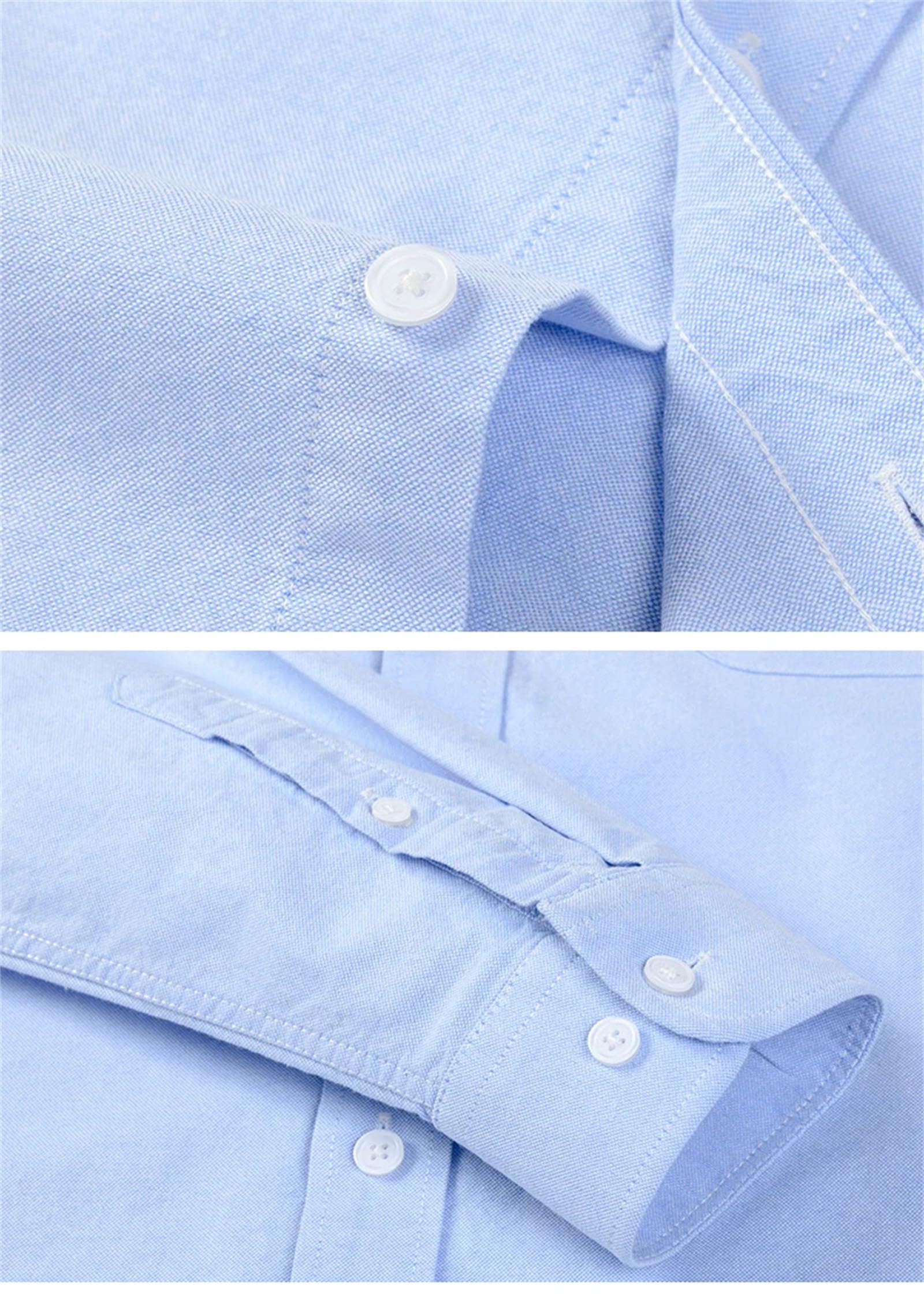 Camicia da uomo in cotone Oxford a righe, a maniche lunghe, casual, da lavoro, elegante