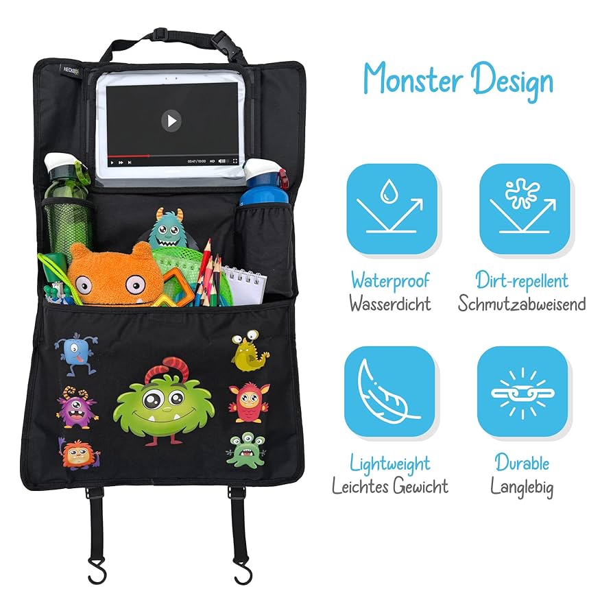 HECKBO 1x Monster Car Backseat Organizer With Adjustable Tablet Pocket